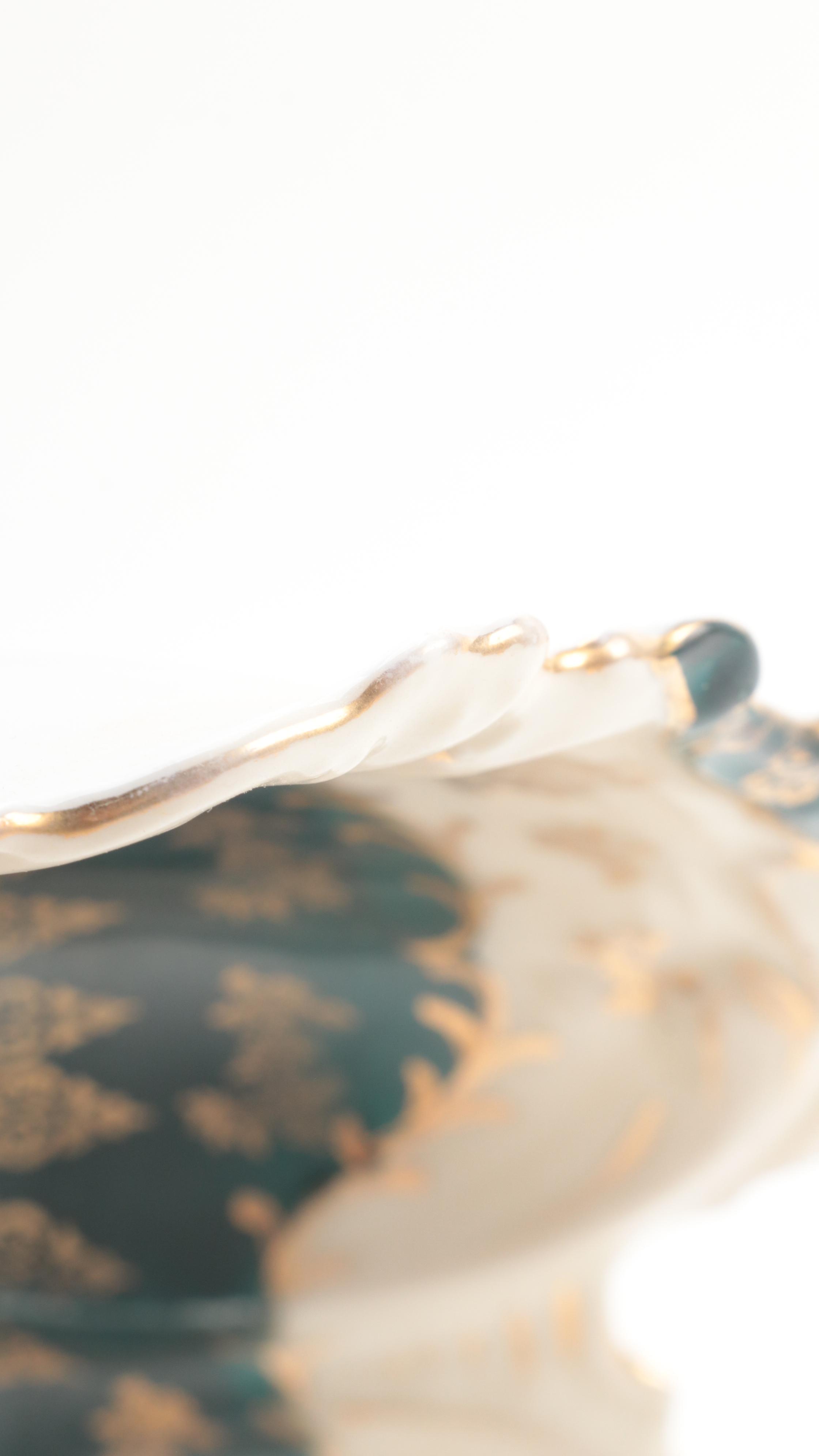 Victoria Porcelain Royal Vienna Style Bowl with Goebel Bird Figurines