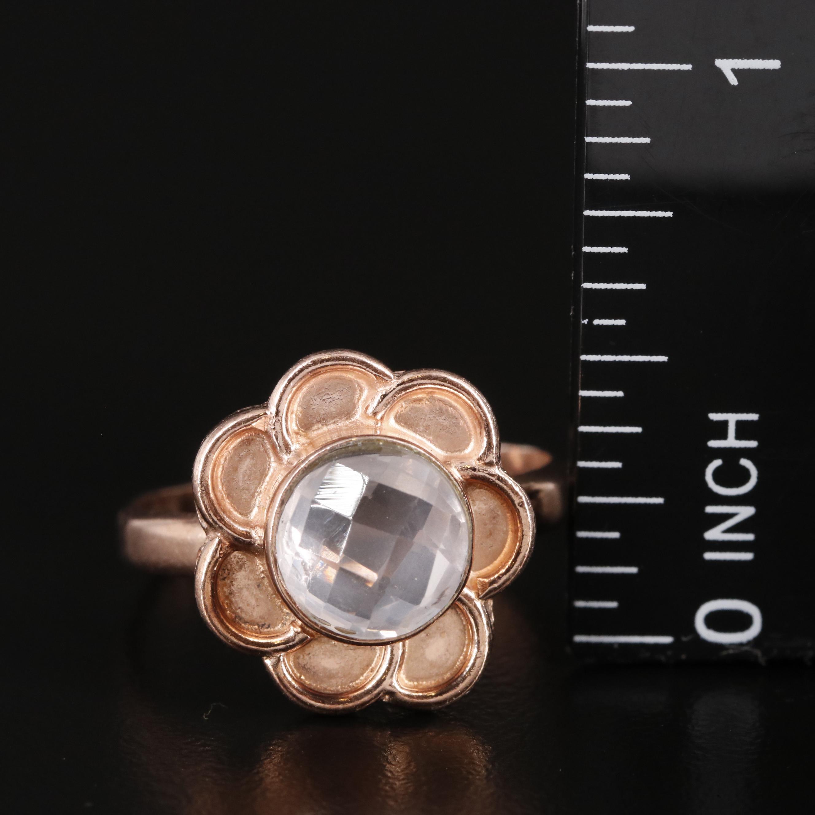 Rose Quartz Floral Ring