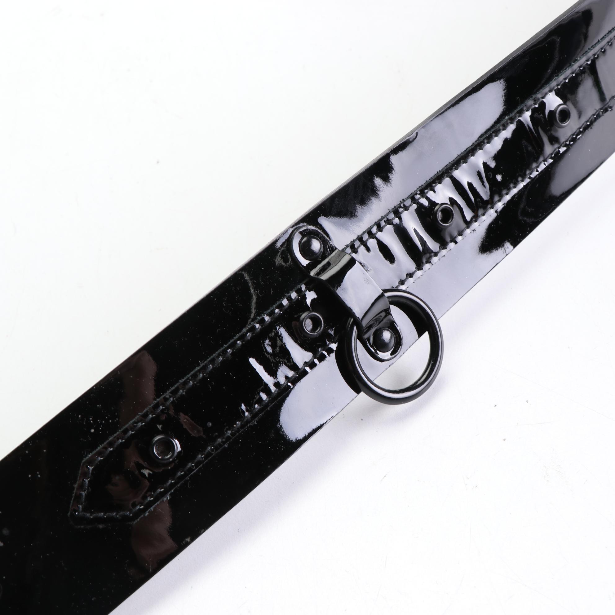Alexander McQueen Patent Leather Hardware Grommet Belt
