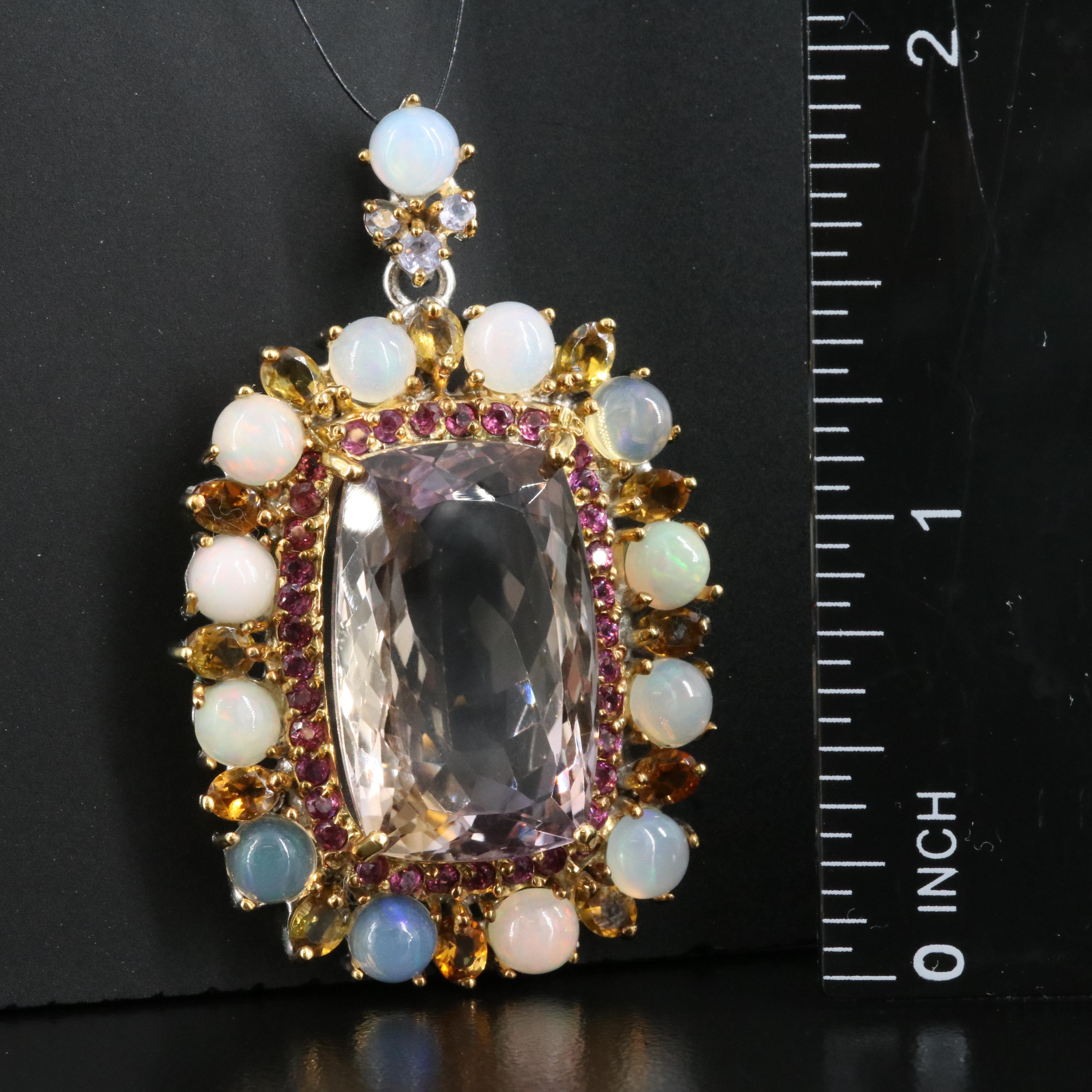 Sterling Pendant Including Ametrine, Opal and Citrine