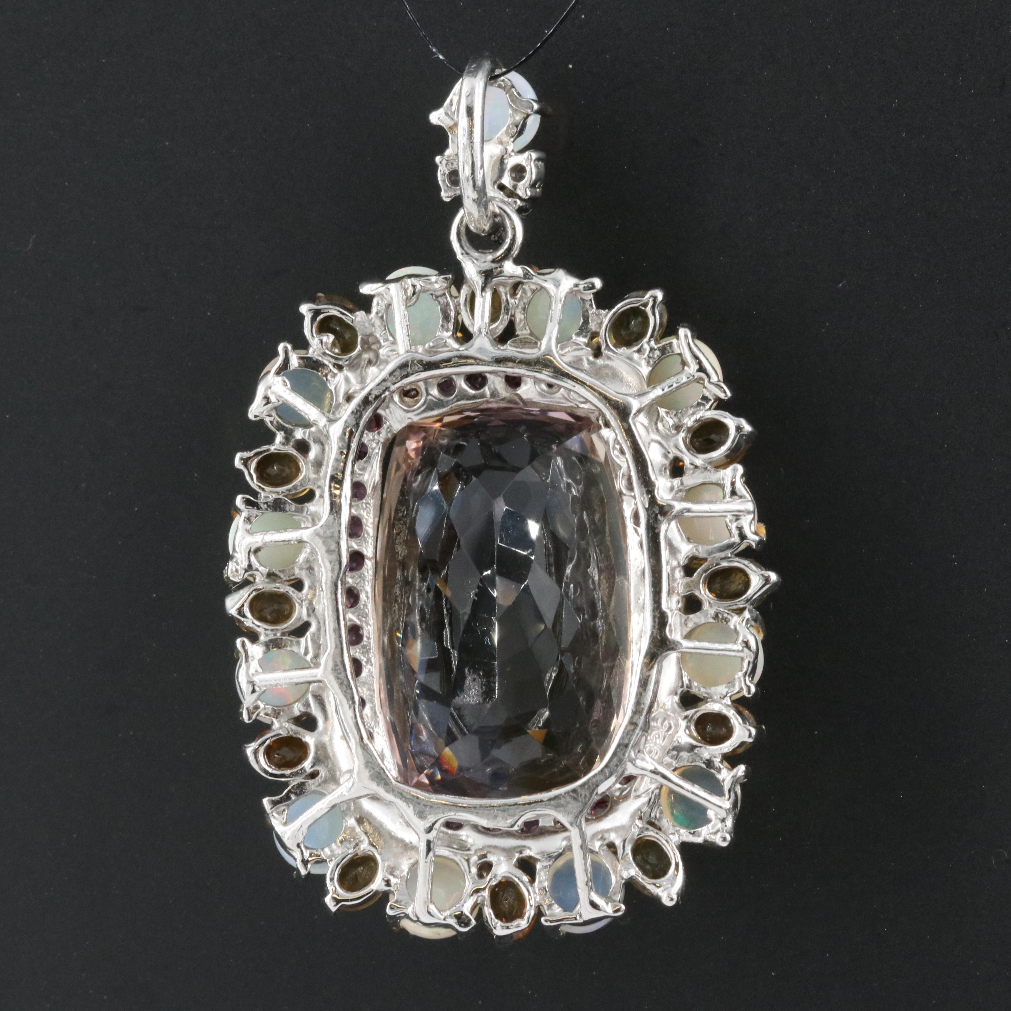 Sterling Pendant Including Ametrine, Opal and Citrine