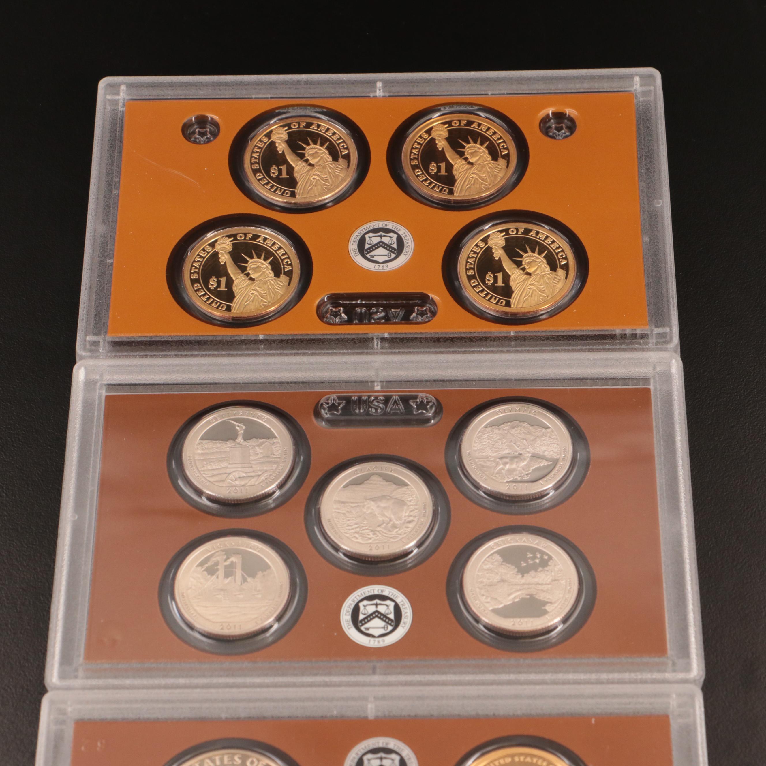 2011, 2014, and 2015 U.S. Mint Proof Sets