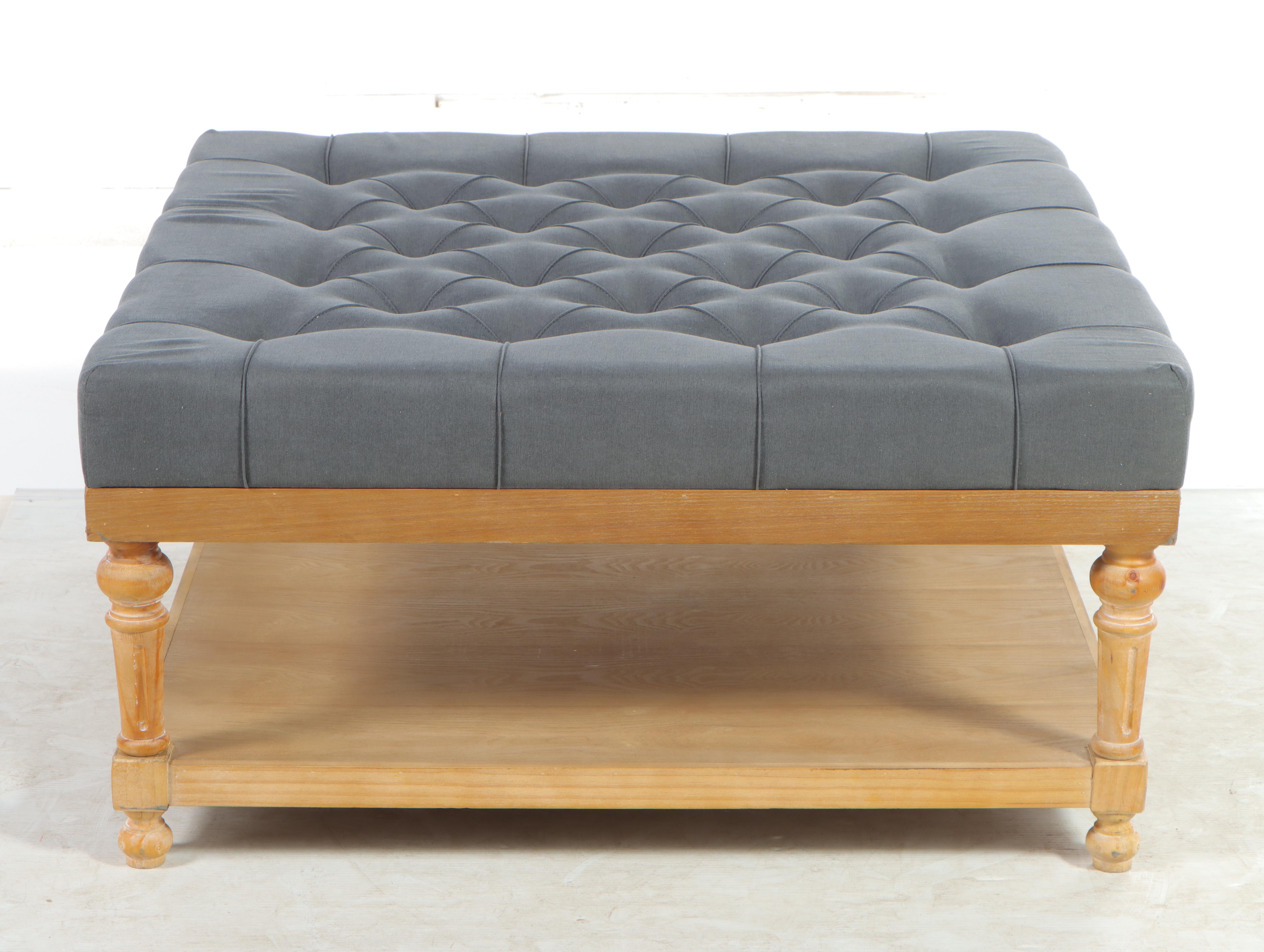 Baxton Studio "Kelly" Button-Tufted Cocktail Ottoman