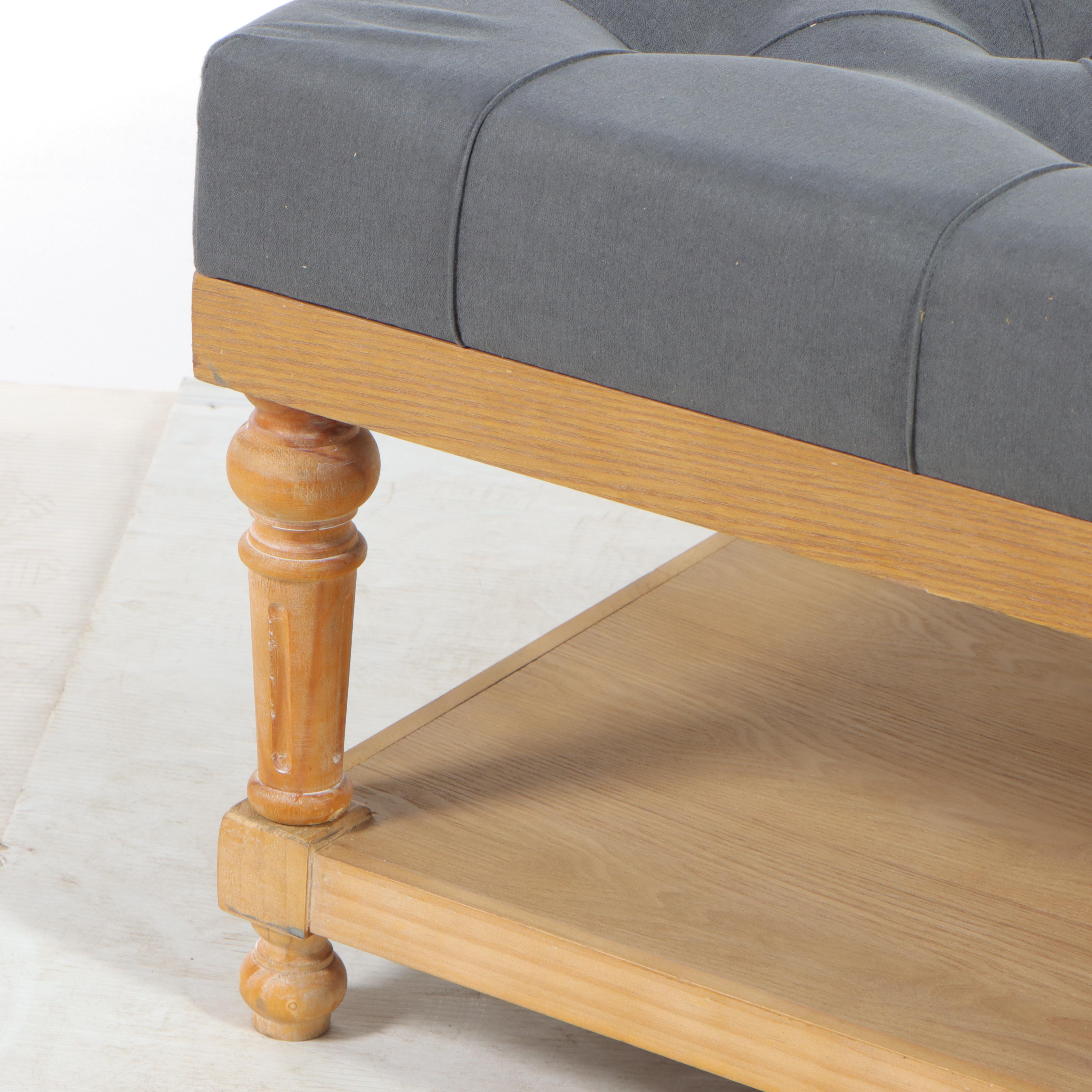 Baxton Studio "Kelly" Button-Tufted Cocktail Ottoman