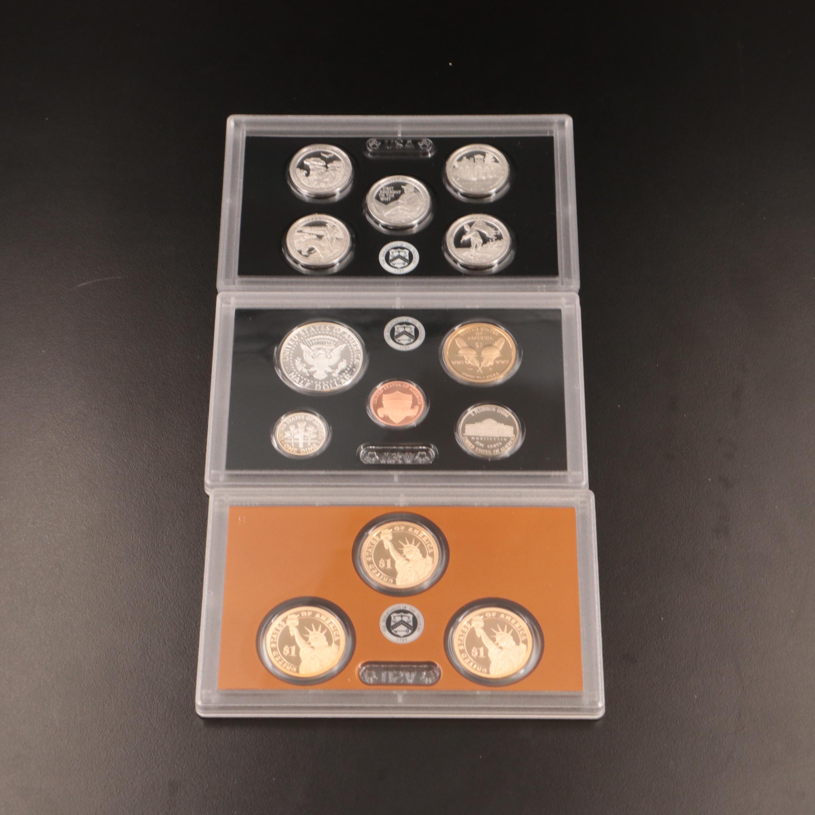 Two U.S. Mint Modern Silver Proof Sets, 2013 and 2016