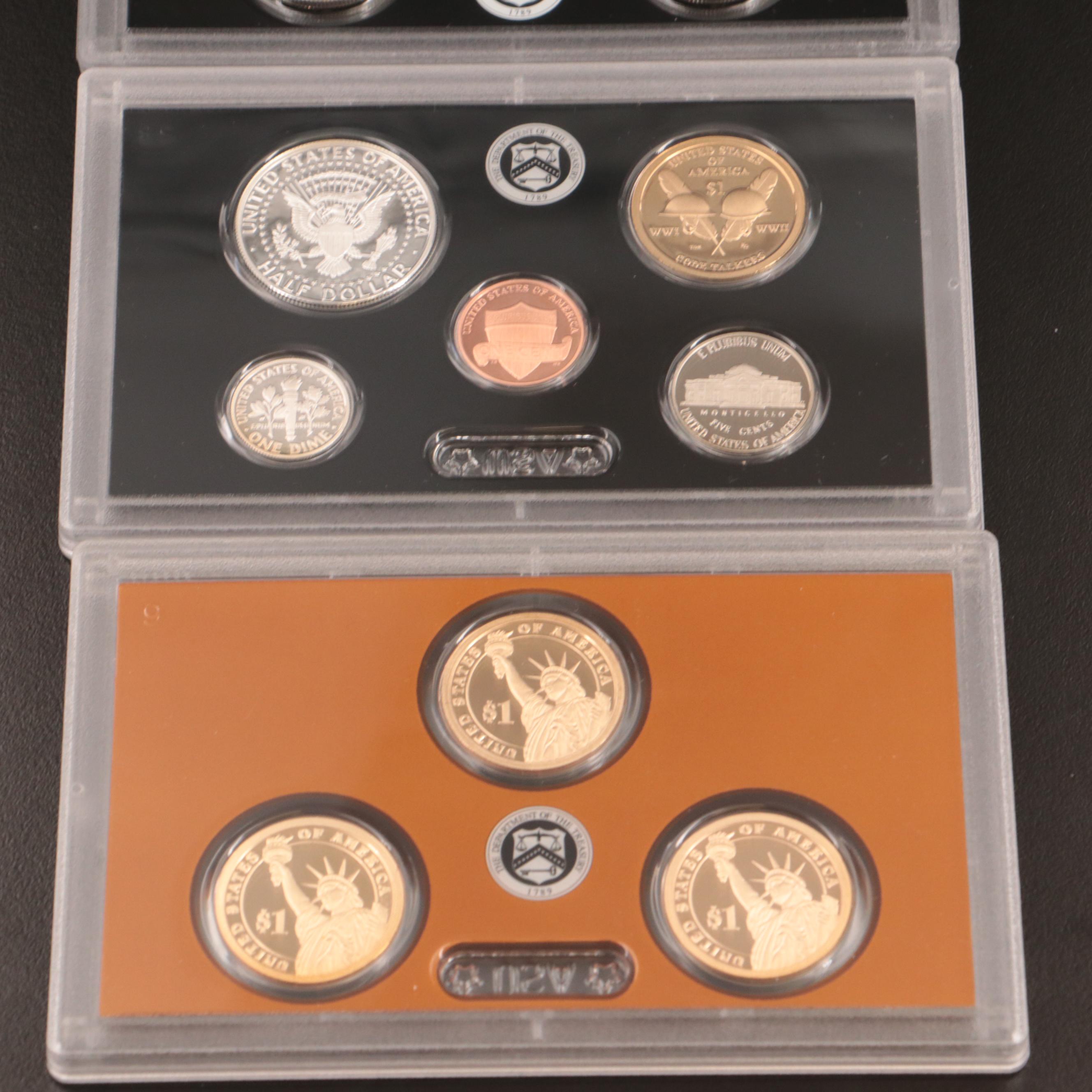 Two U.S. Mint Modern Silver Proof Sets, 2013 and 2016