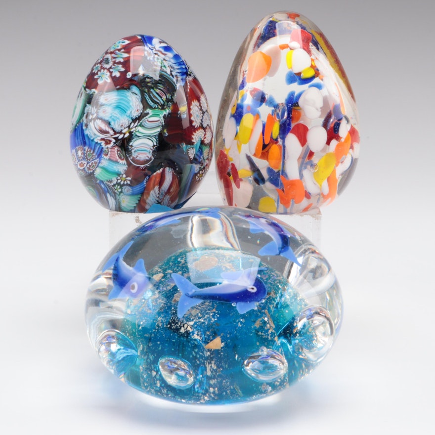 Murao Millefleur and Other Art Glass Paperweights