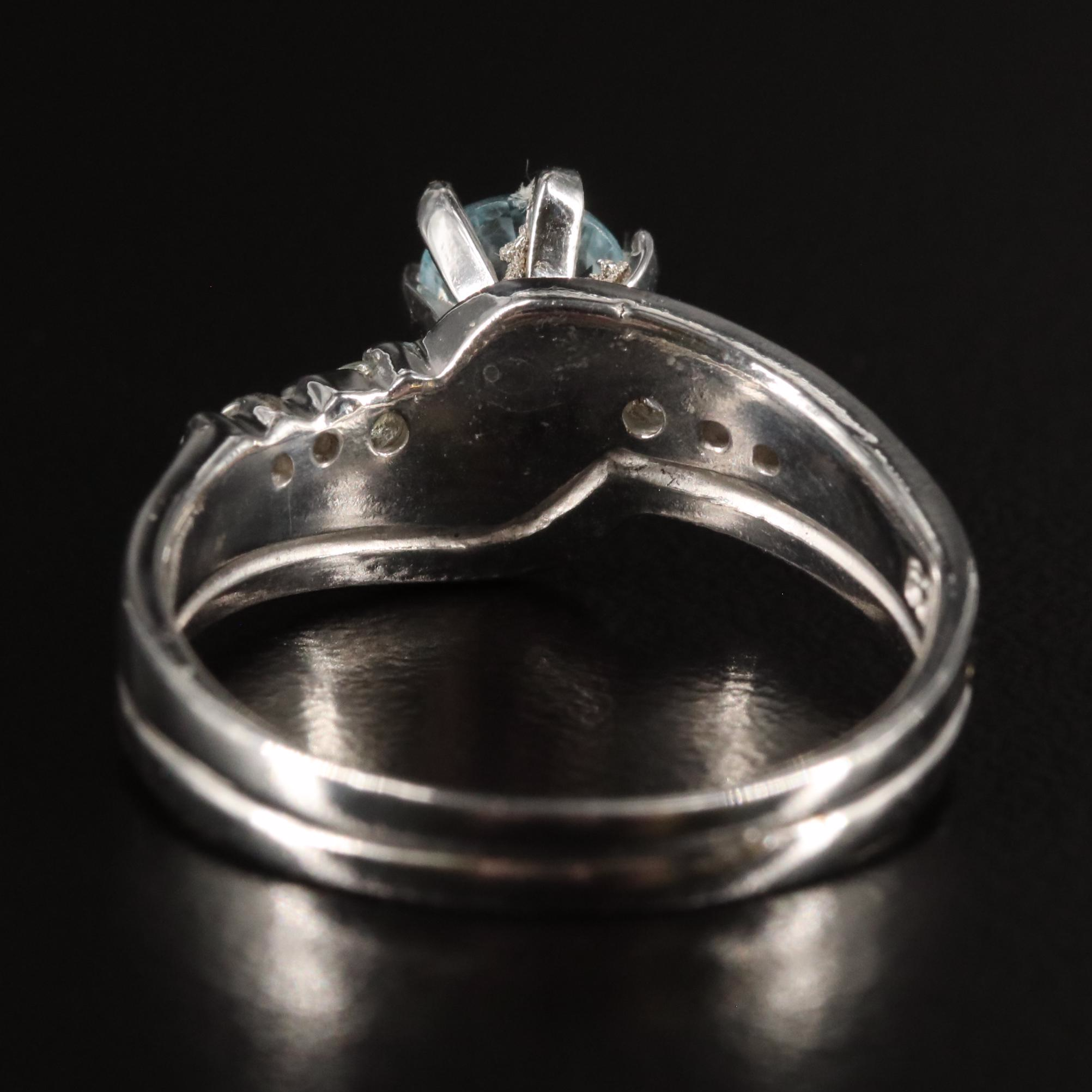 Sterling Blue and White Topaz Ring