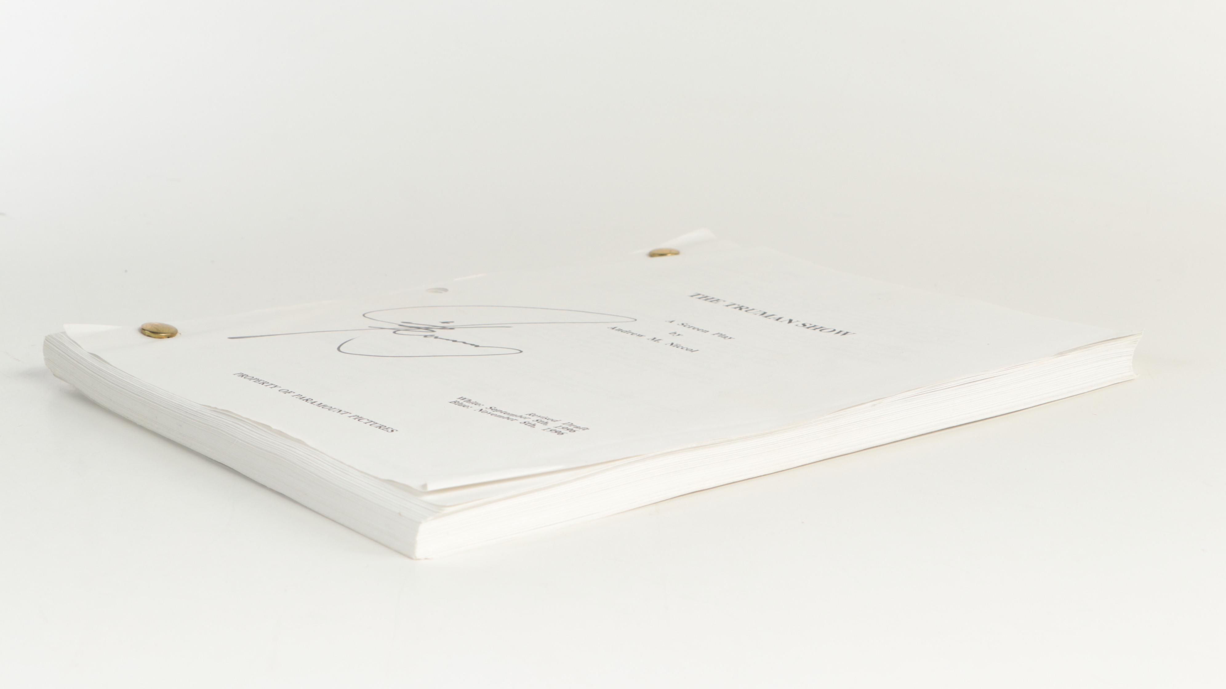 Jim Carrey Signed "The Truman Show" Screenplay by Andrew M. Niccol, 1996