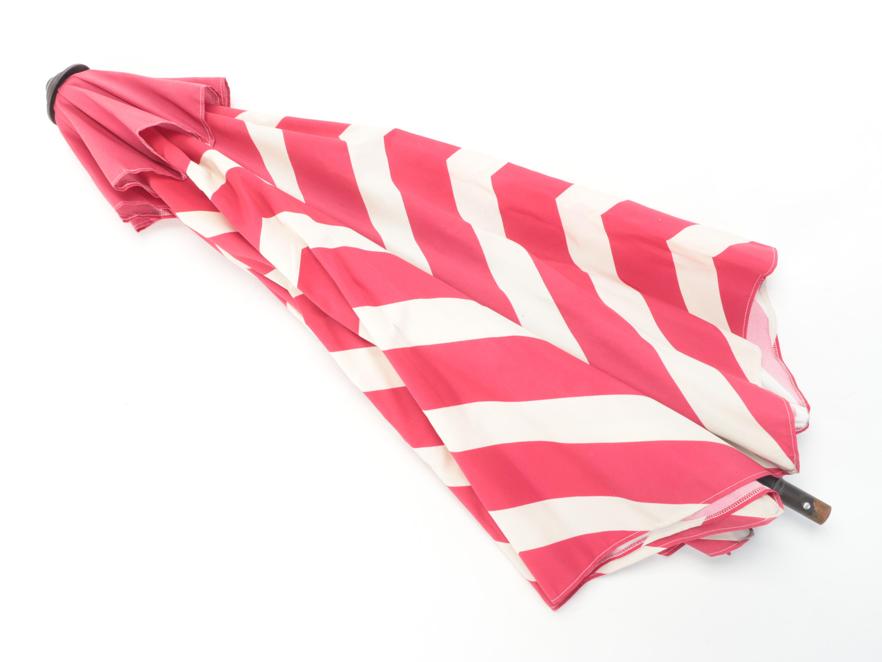 Sonoma Striped 9' Market Umbrella with Outdoor String Lights