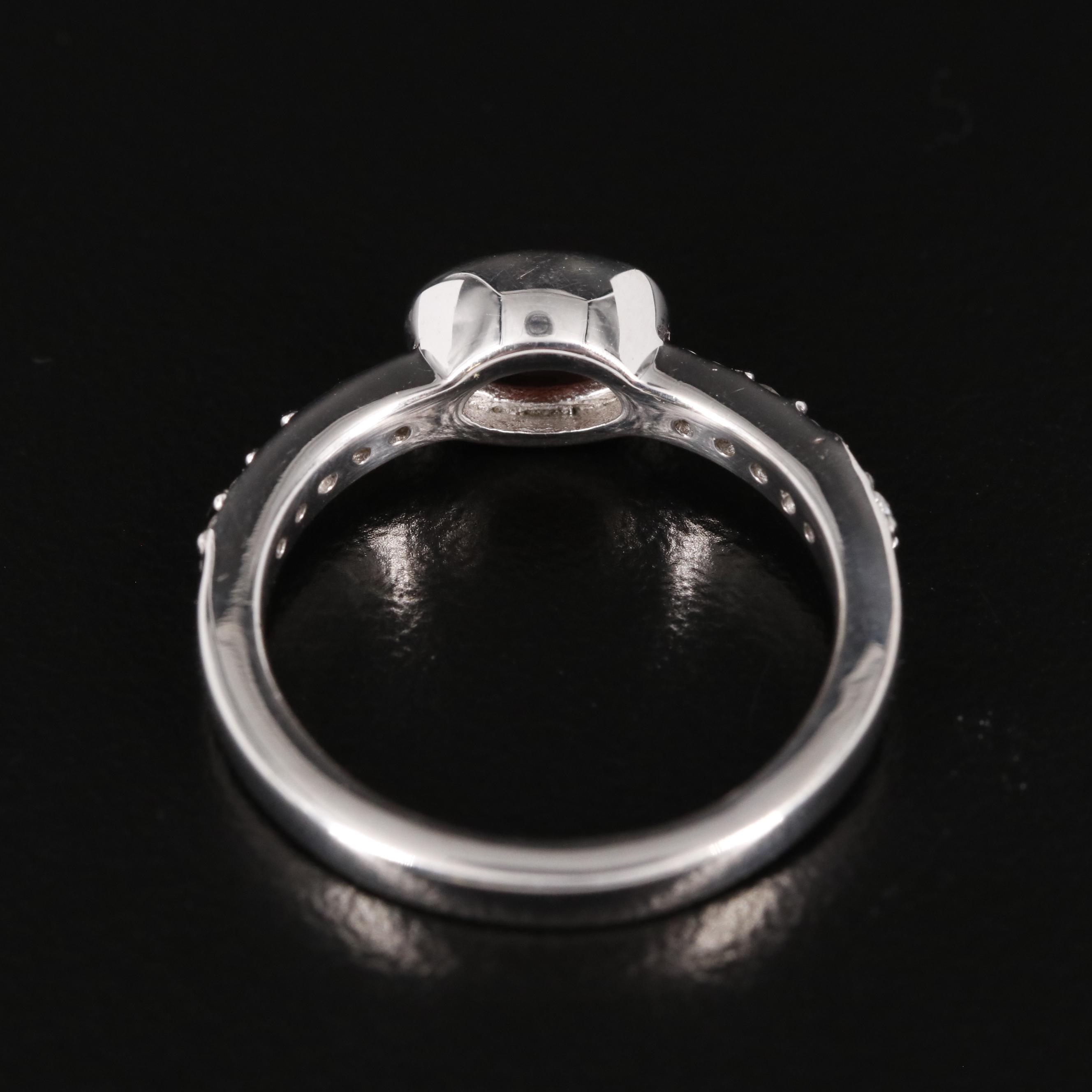 Sterling Garnet and White Topaz Ring