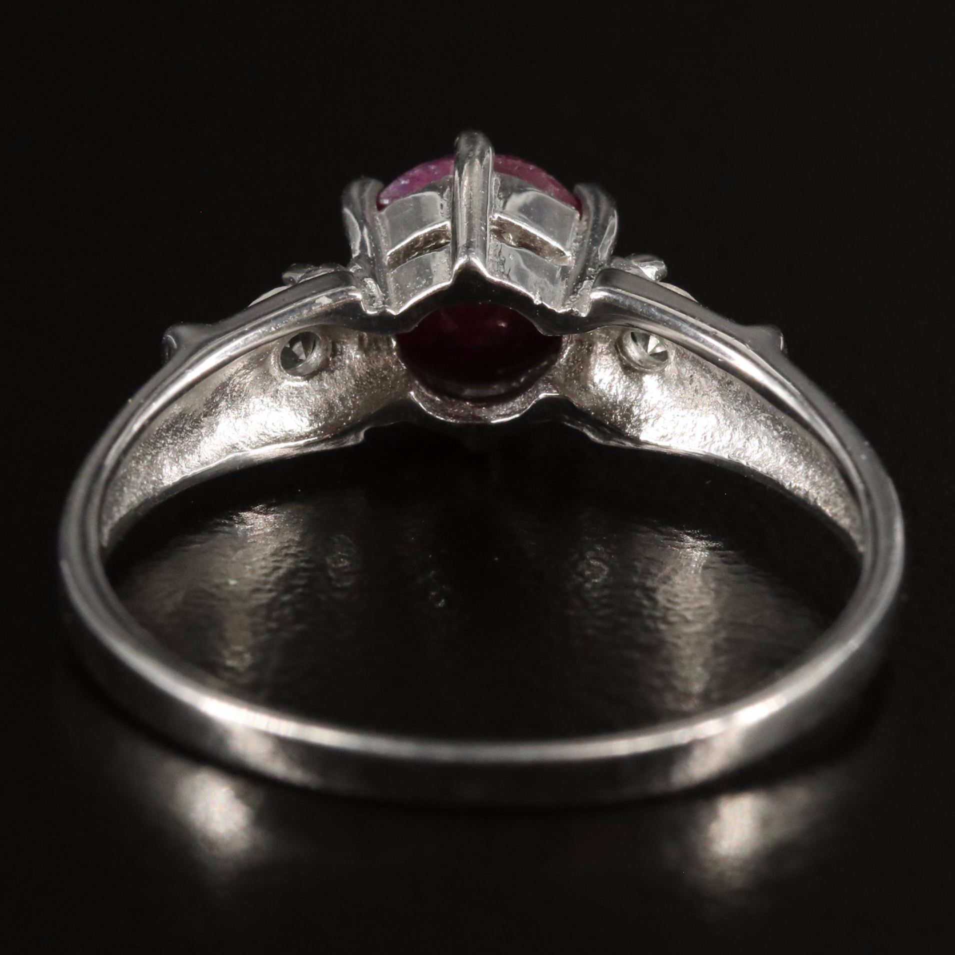 Sterling Ruby and White Topaz Ring