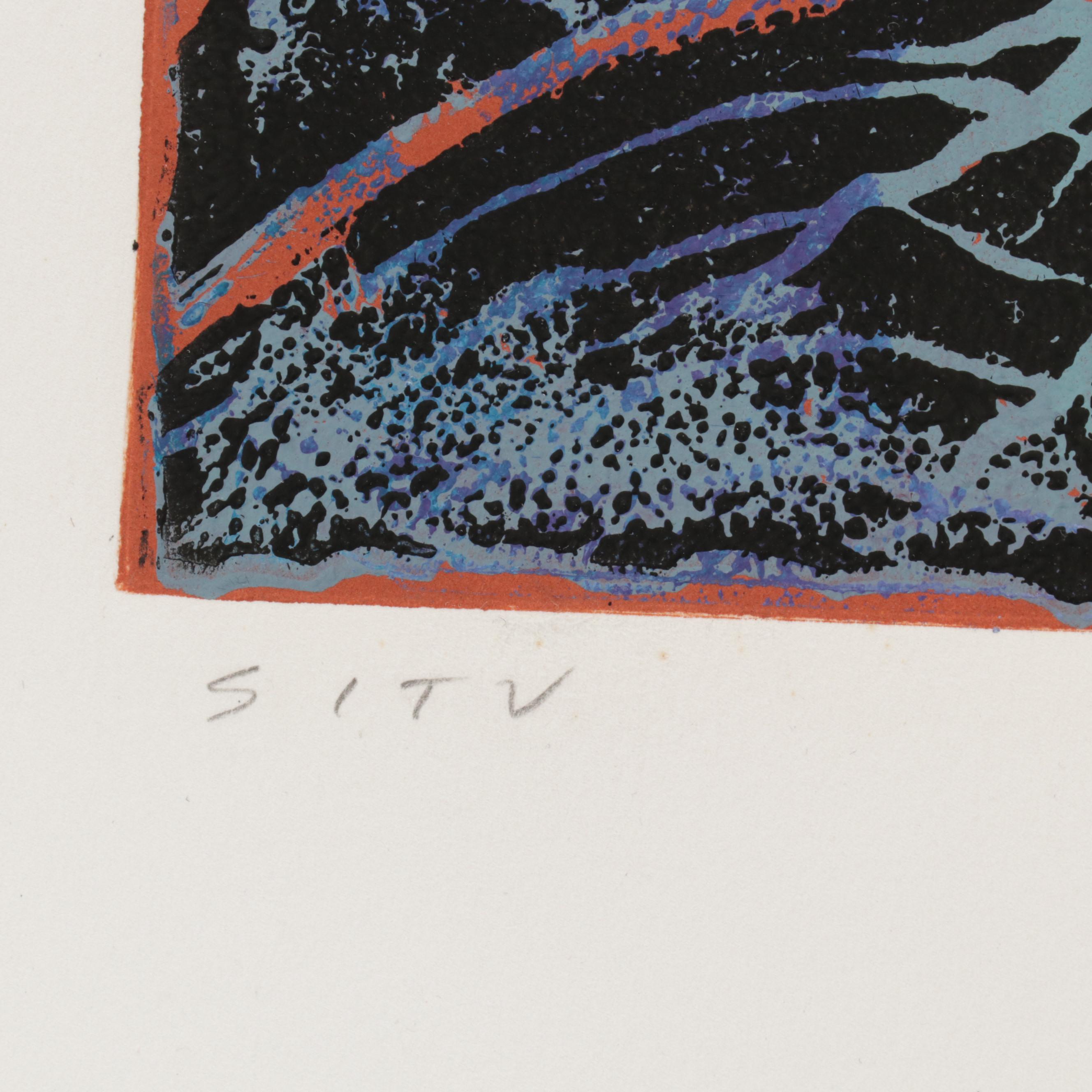 Four Hands Art Studio Relief Monoprint "Situ," 21st Century