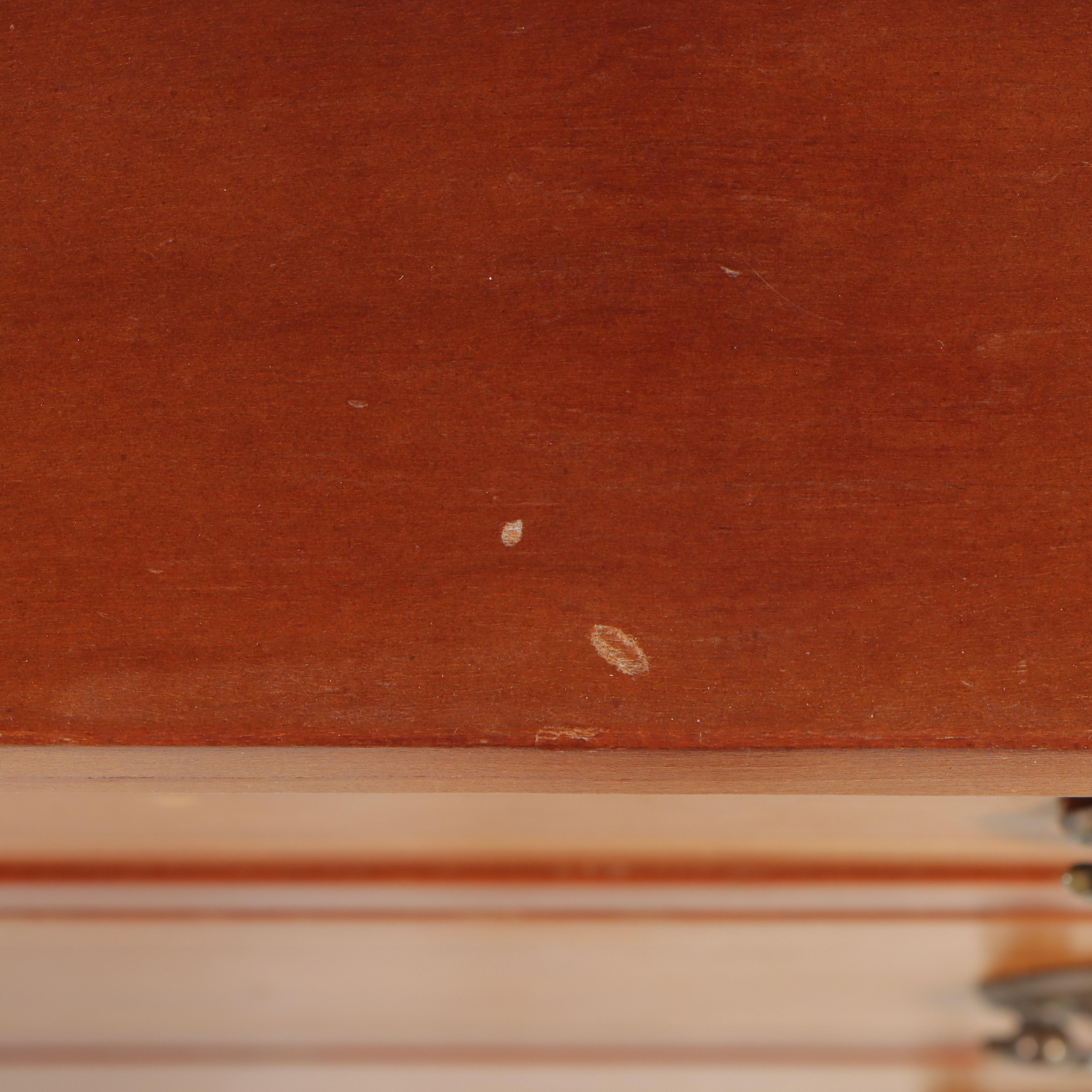 Federal Style Cherrywood and String-Inlaid Four-Drawer Bedside Chest