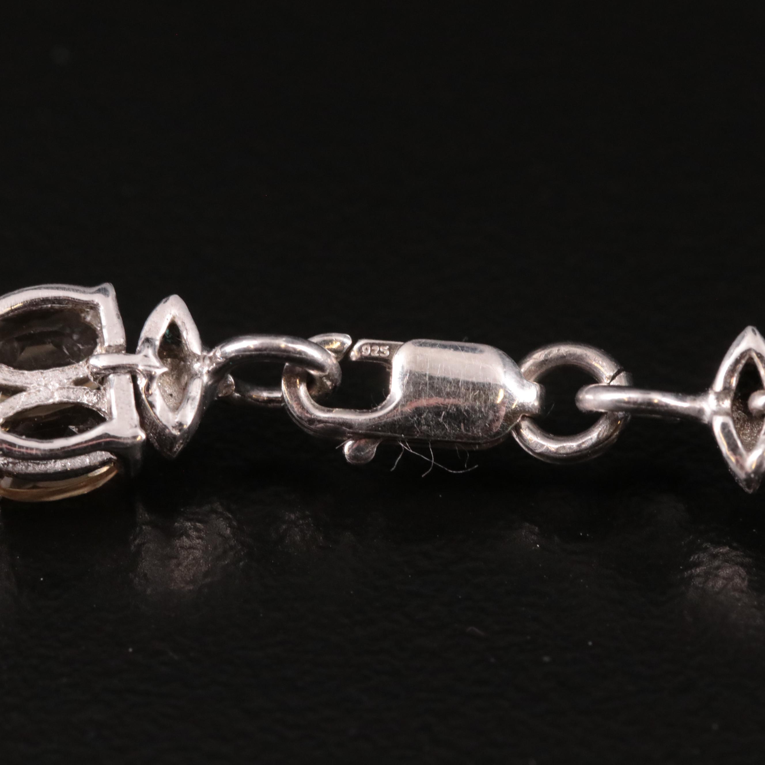 Sterling Amethyst, Garnet and Topaz Rainbow Bracelet