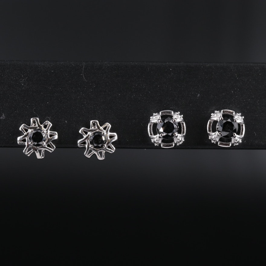 Sterling Silver Earrings With Gemstones