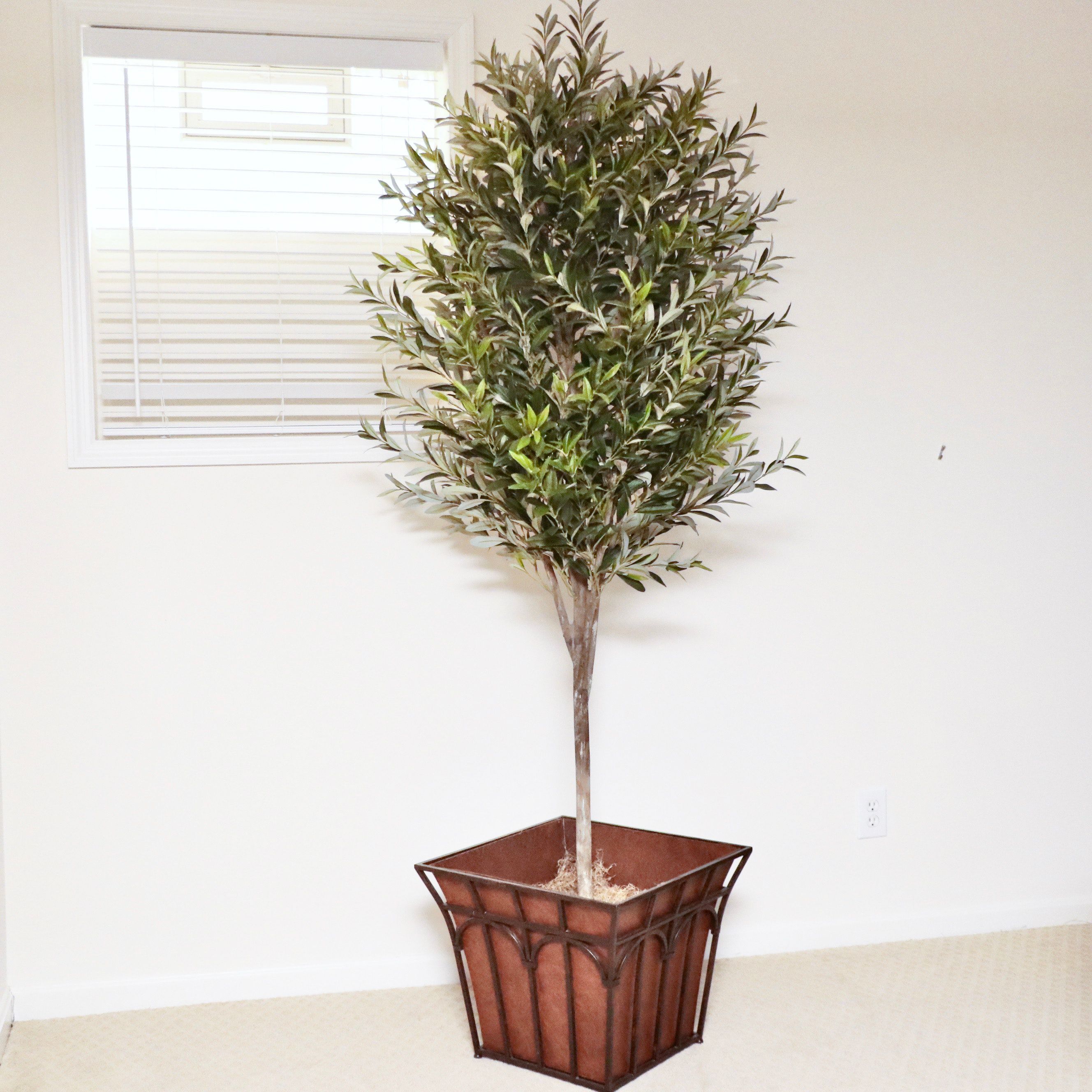 Artificial Olive Tree in Metal and Fiberglass Pot