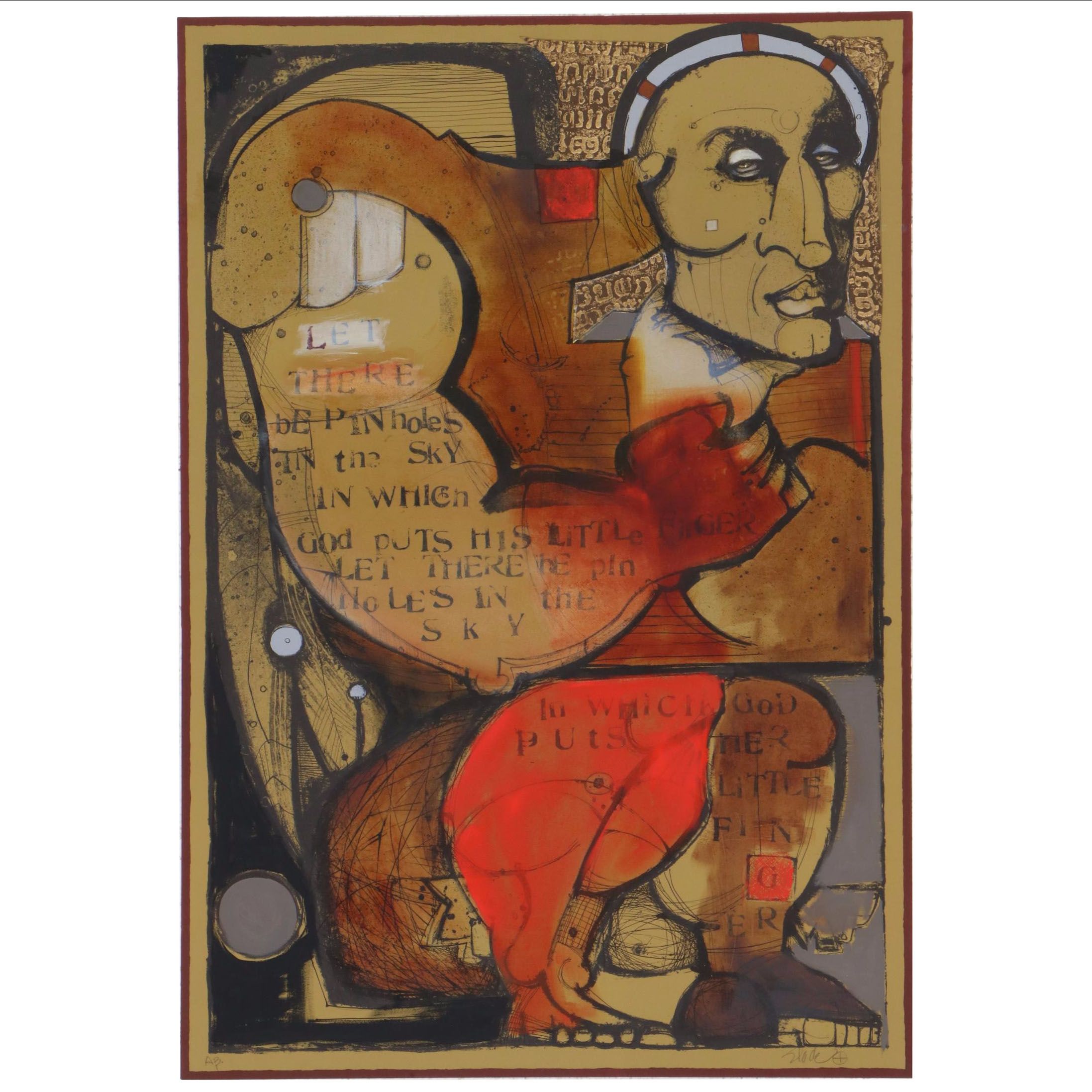 Slade Graves Mixed Media Painting "Michael," 21st Century