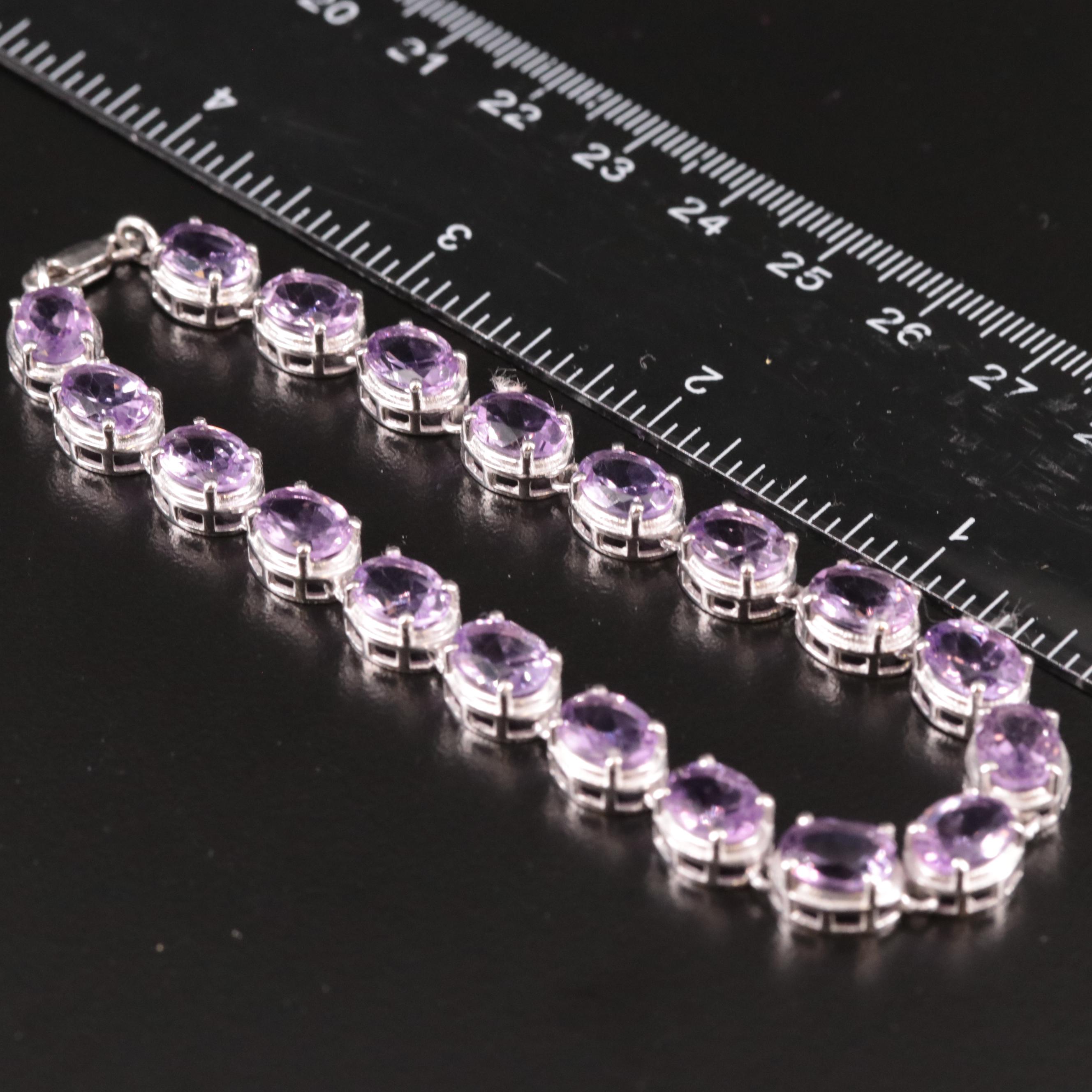 Sterling Amethyst Line Bracelet