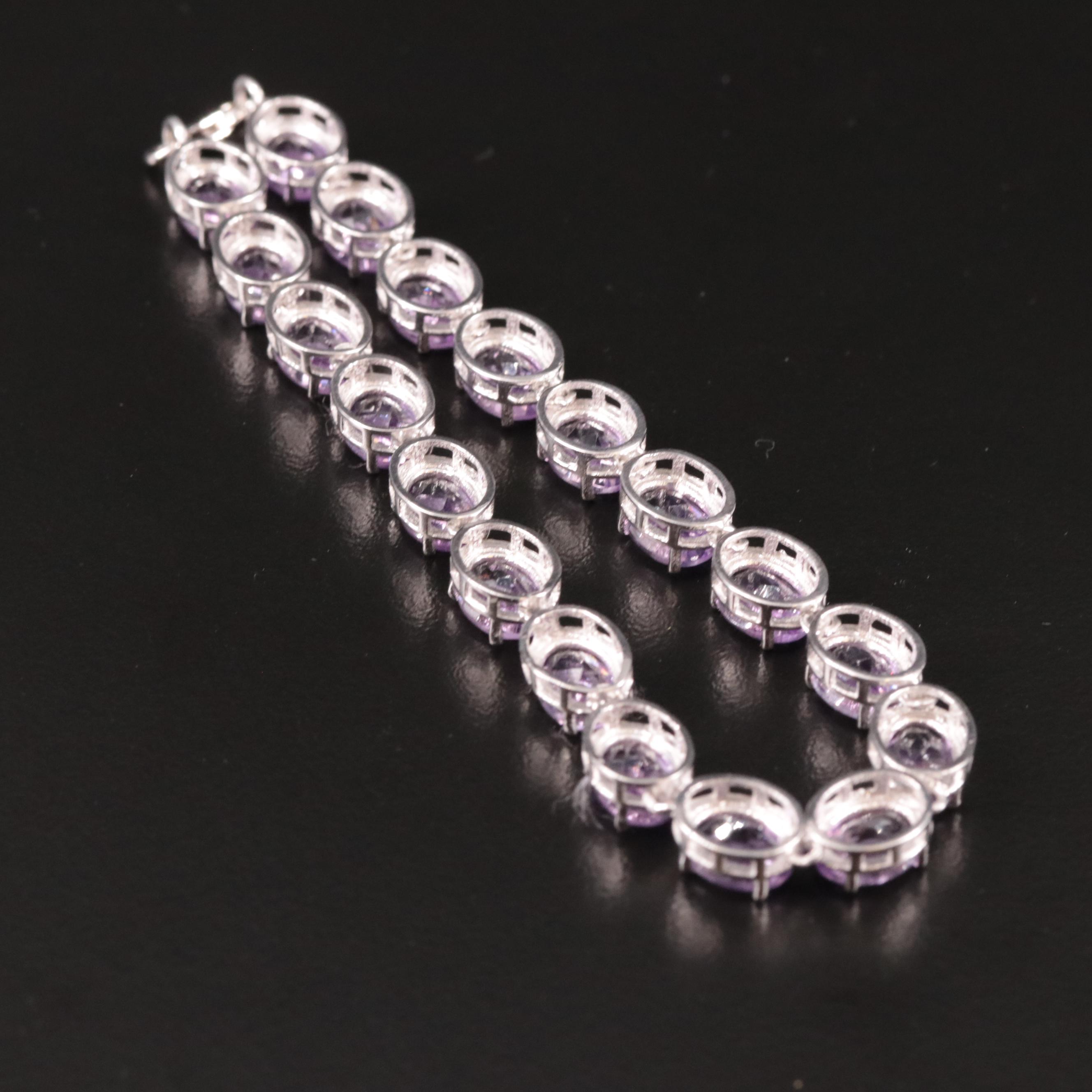 Sterling Amethyst Line Bracelet