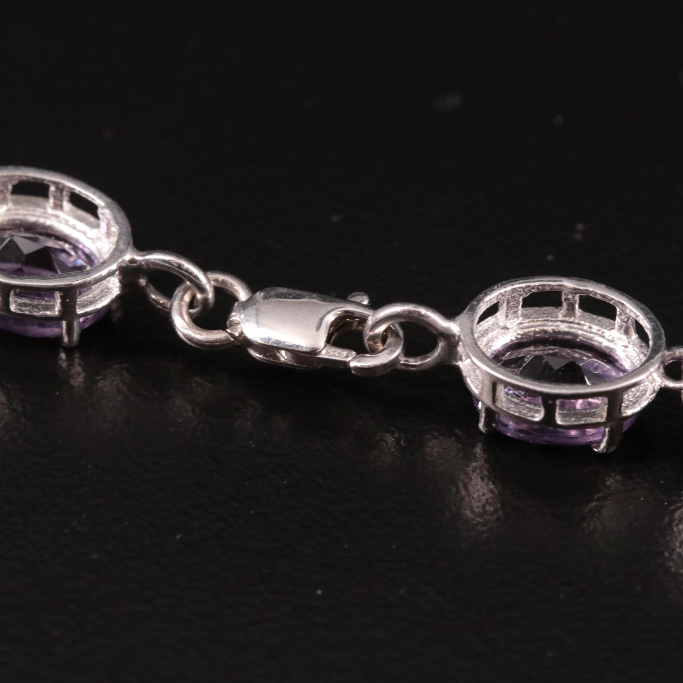 Sterling Amethyst Line Bracelet