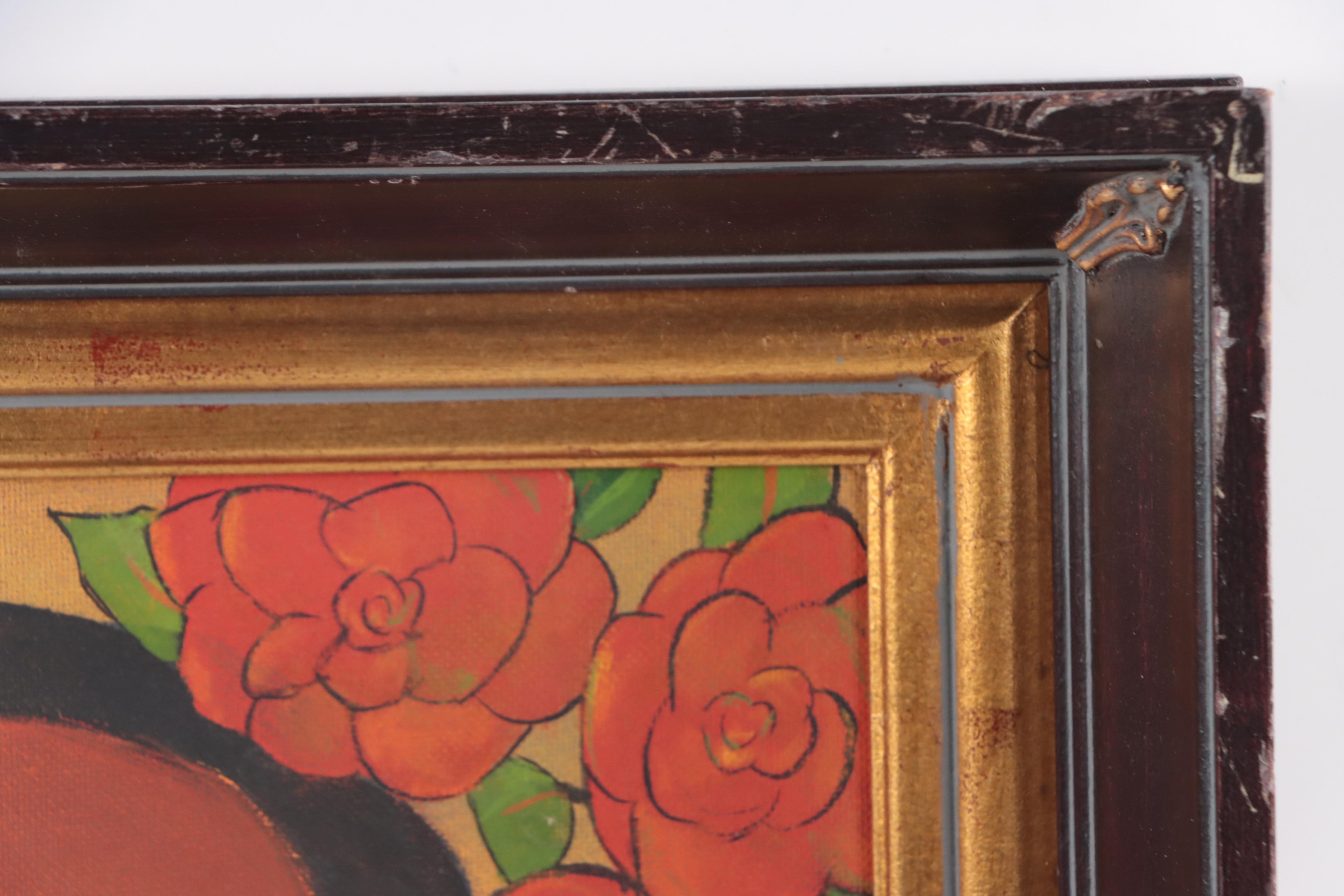 John Preble Stylized Portrait Acrylic Painting "Creole Rose"