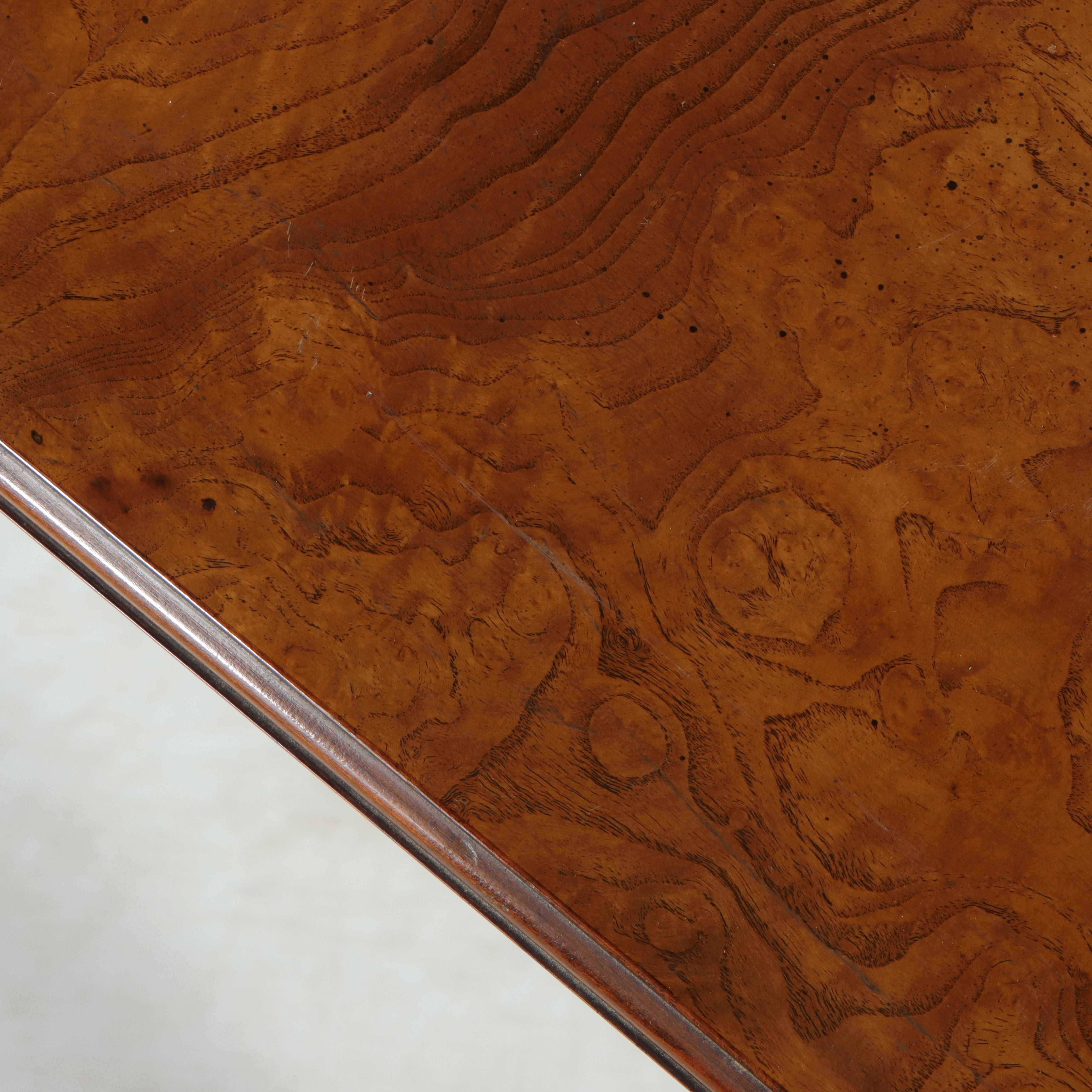 John Widdicomb Olive Ash Burl Parson's Style Sofa Table