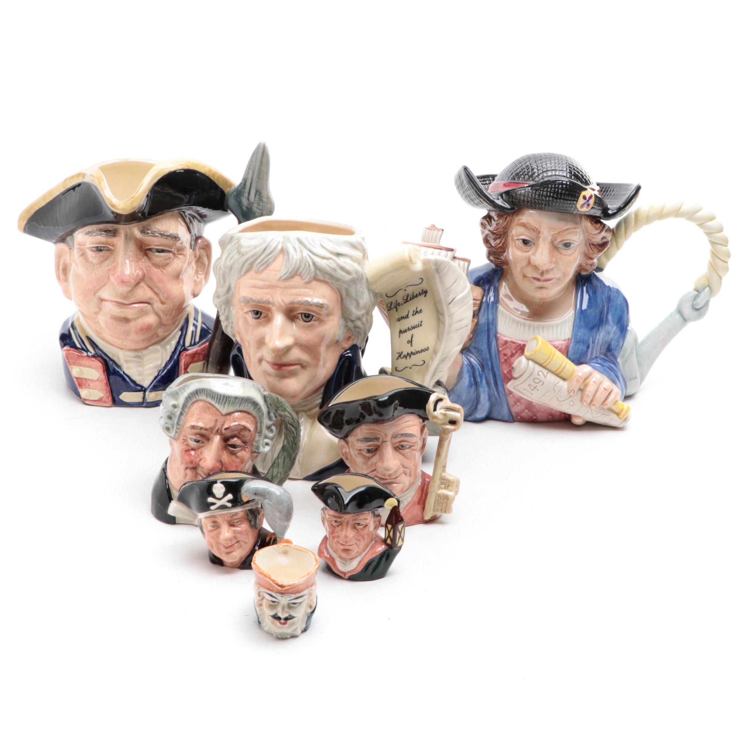 Royal Doulton Character Jugs and Fitz & Floyd Columbus Teapot with Other Décor
