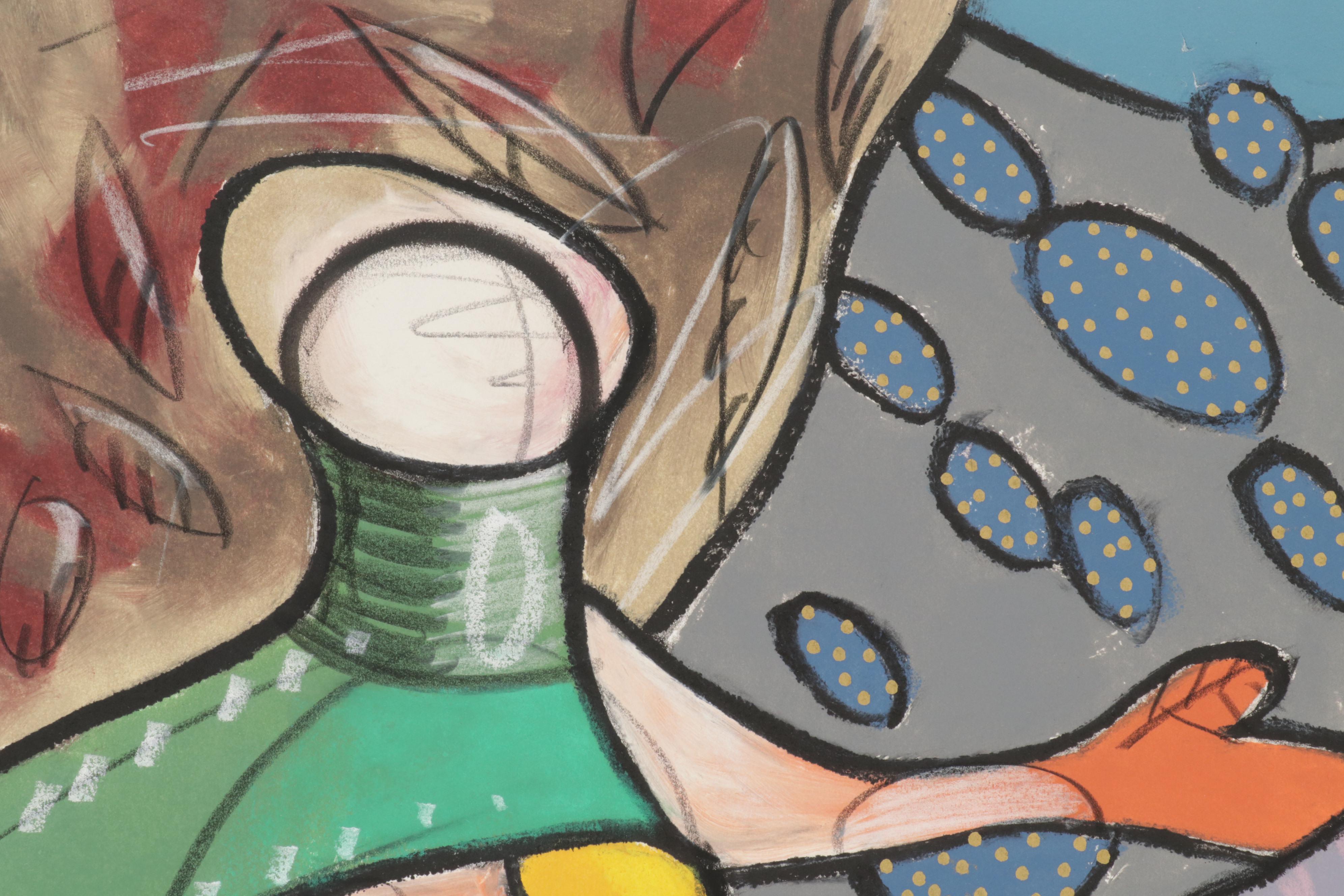 Four Hands Art Studio Monoprint "Danae Receiving Jupiter," 21st Century