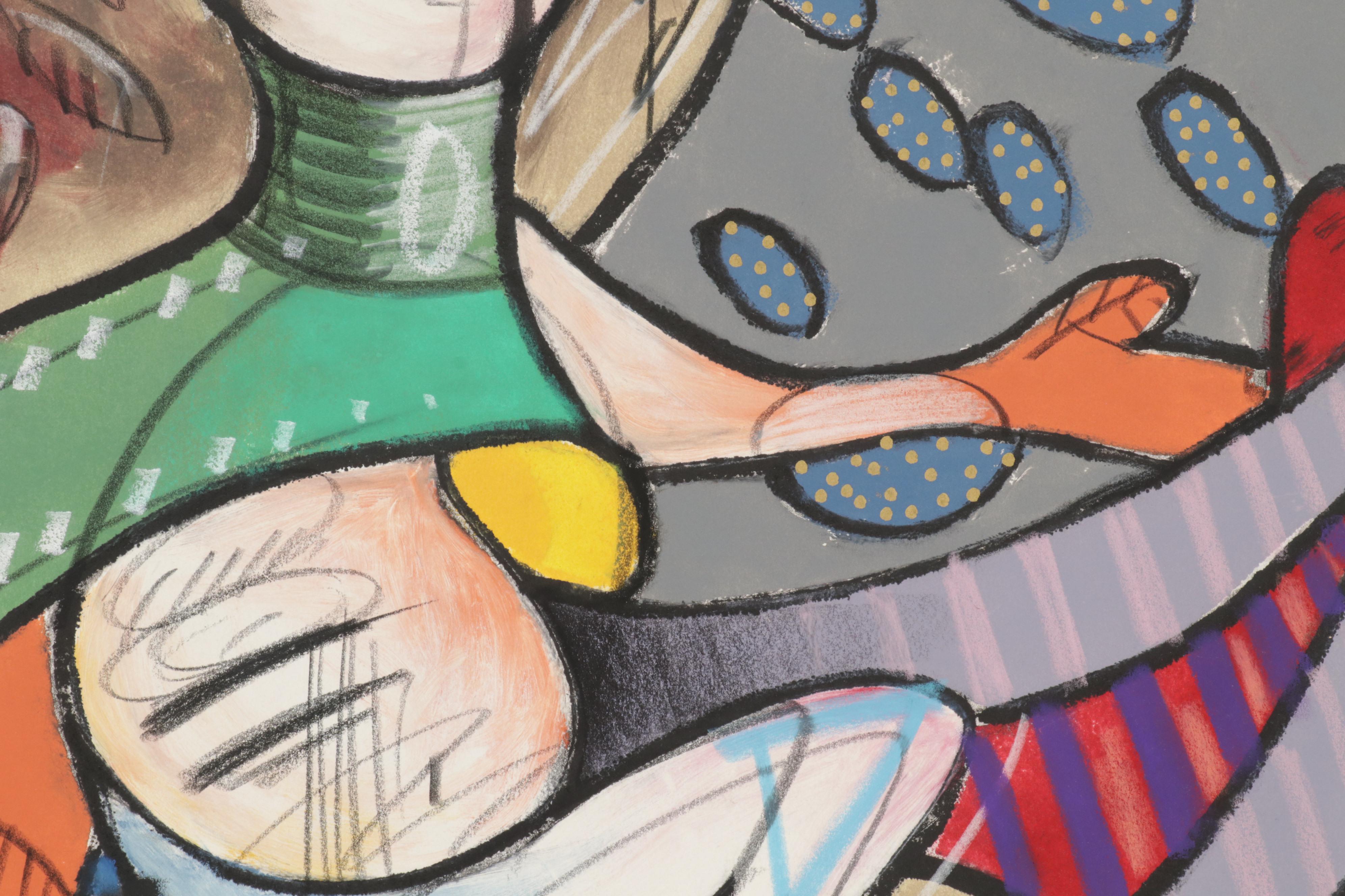 Four Hands Art Studio Monoprint "Danae Receiving Jupiter," 21st Century