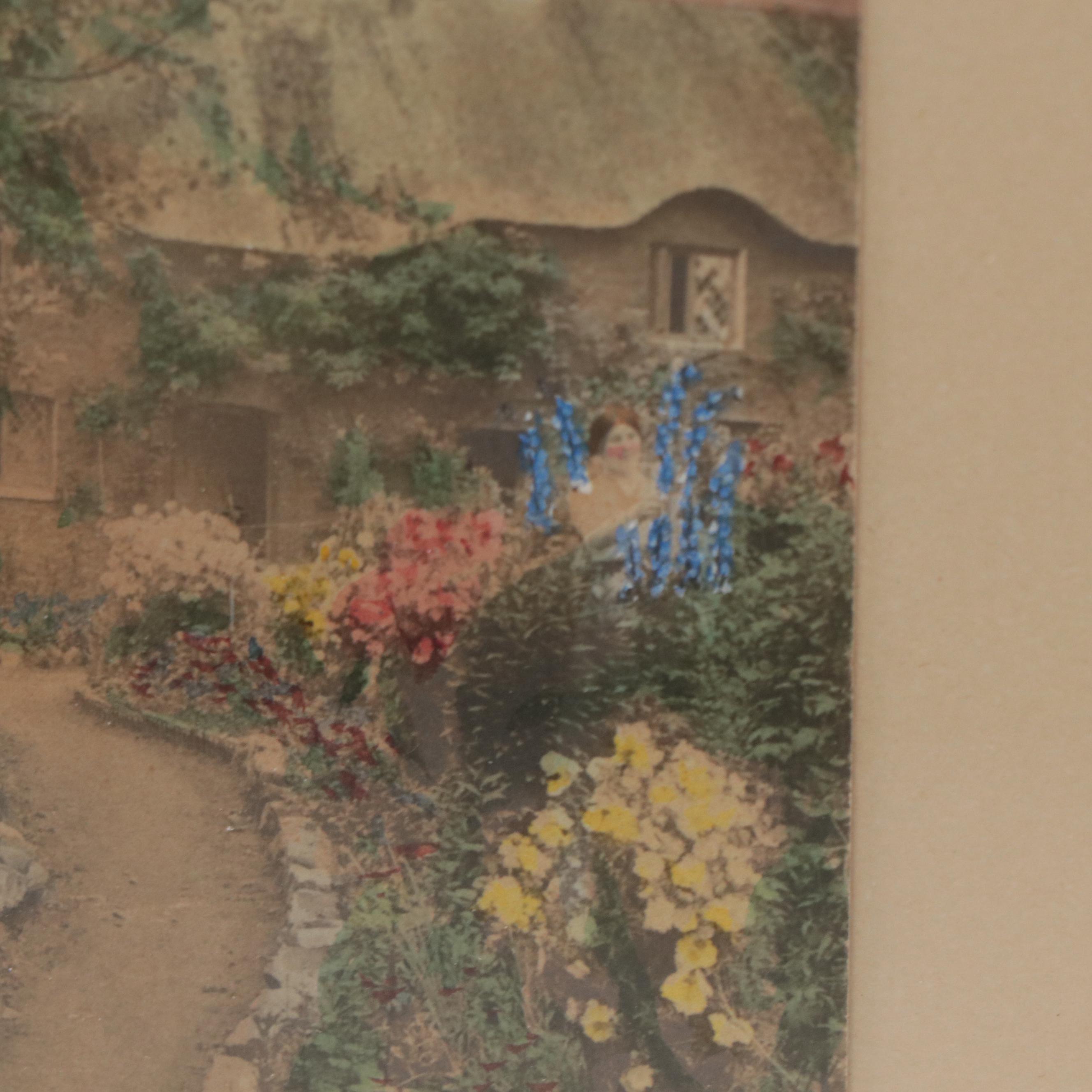 Wallace Nutting Hand-Colored Photograph of a Cottage Garden