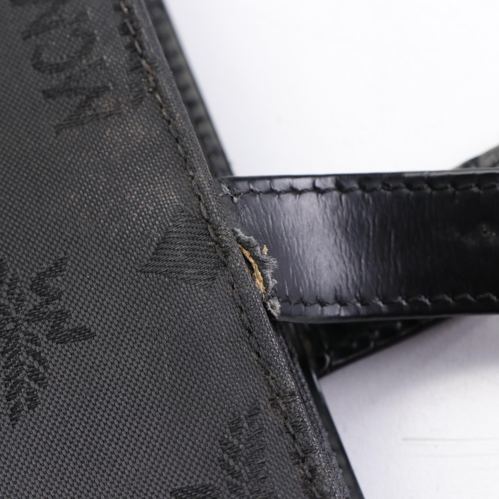 MCM Shoulder Bag in Black Visetos Nylon and Leather