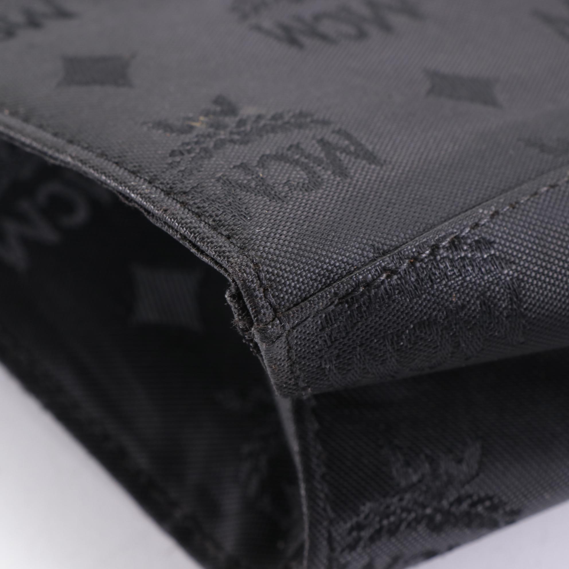 MCM Shoulder Bag in Black Visetos Nylon and Leather