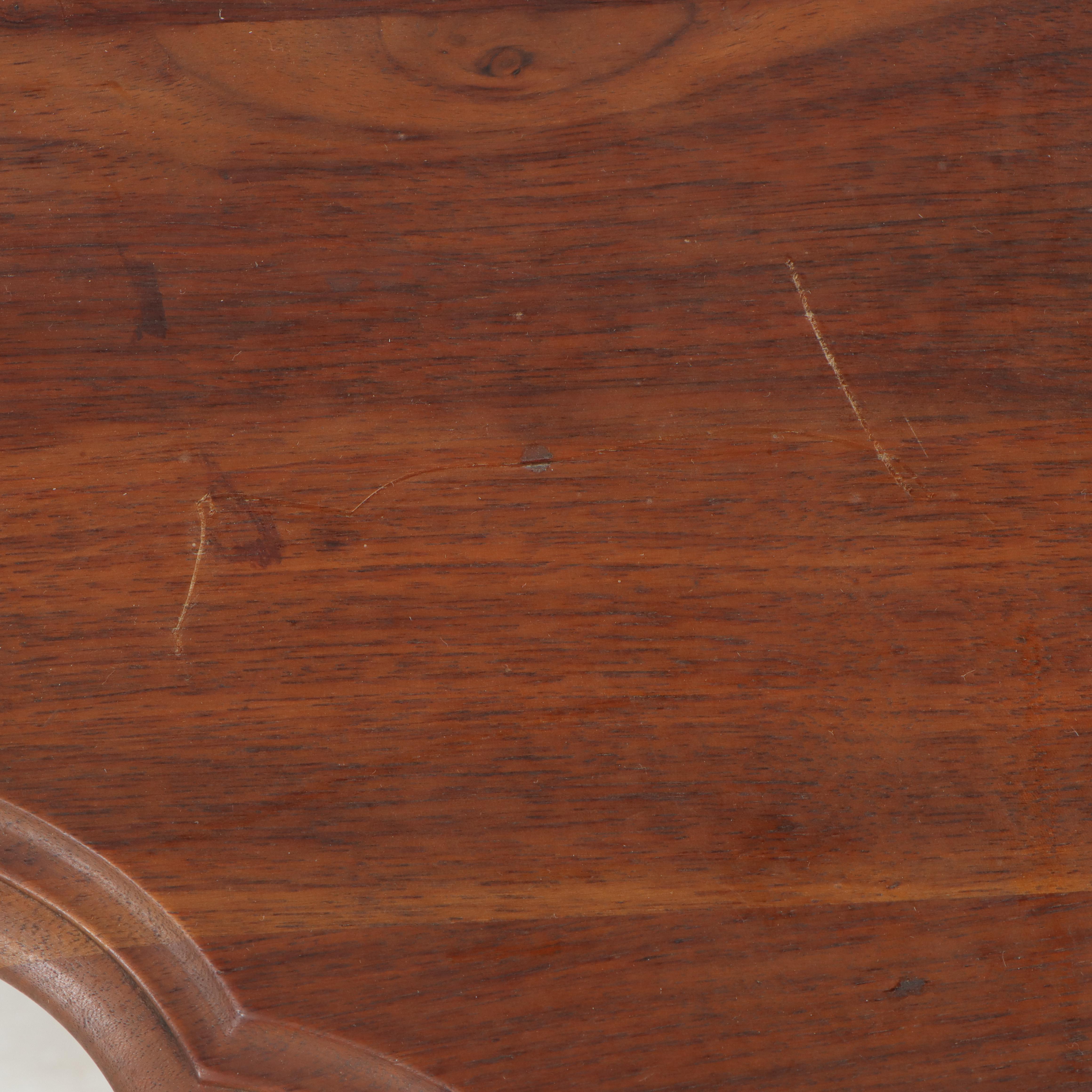 Rococo Style Carved Walnut Demilune Side Table, 20th Century