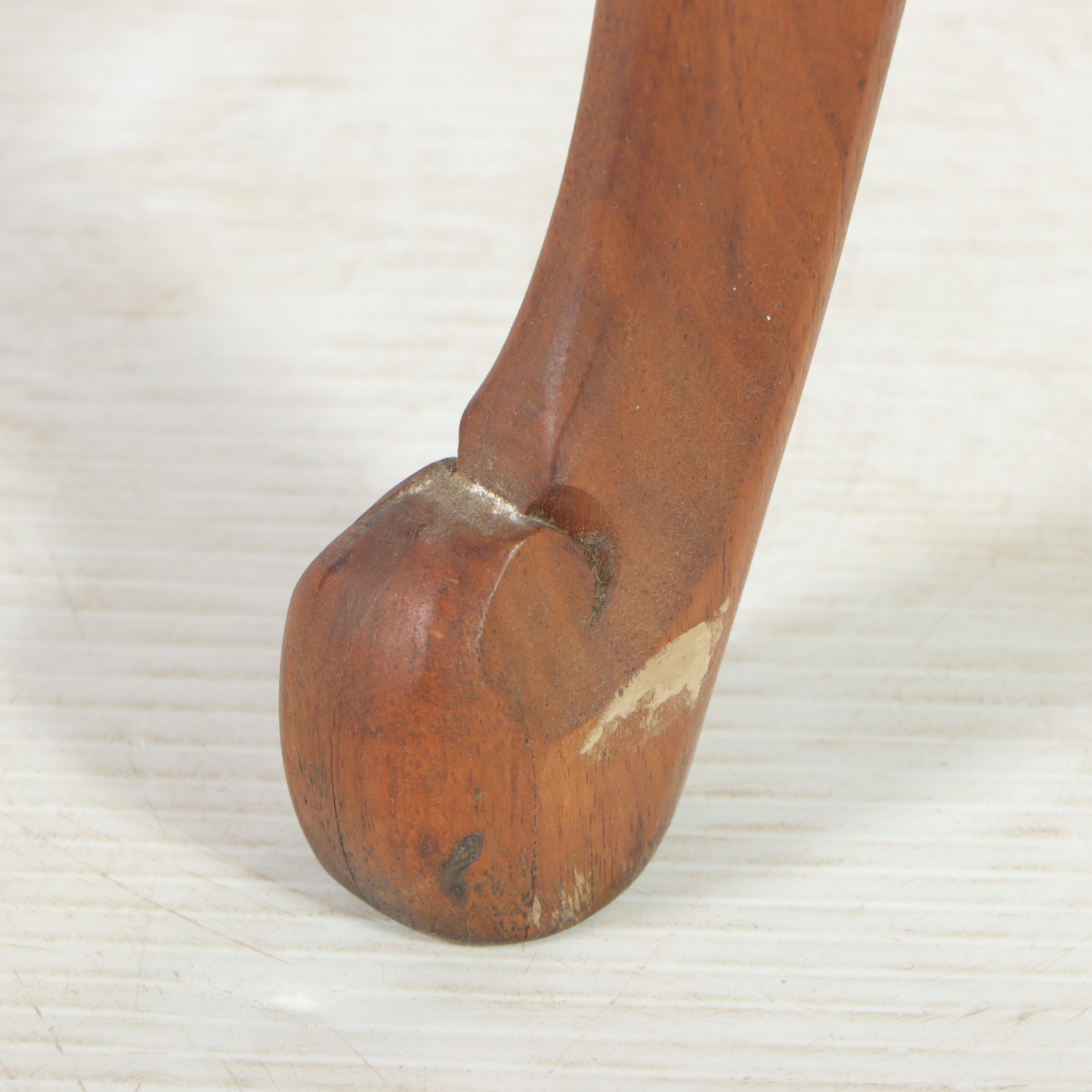 Rococo Style Carved Walnut Demilune Side Table, 20th Century