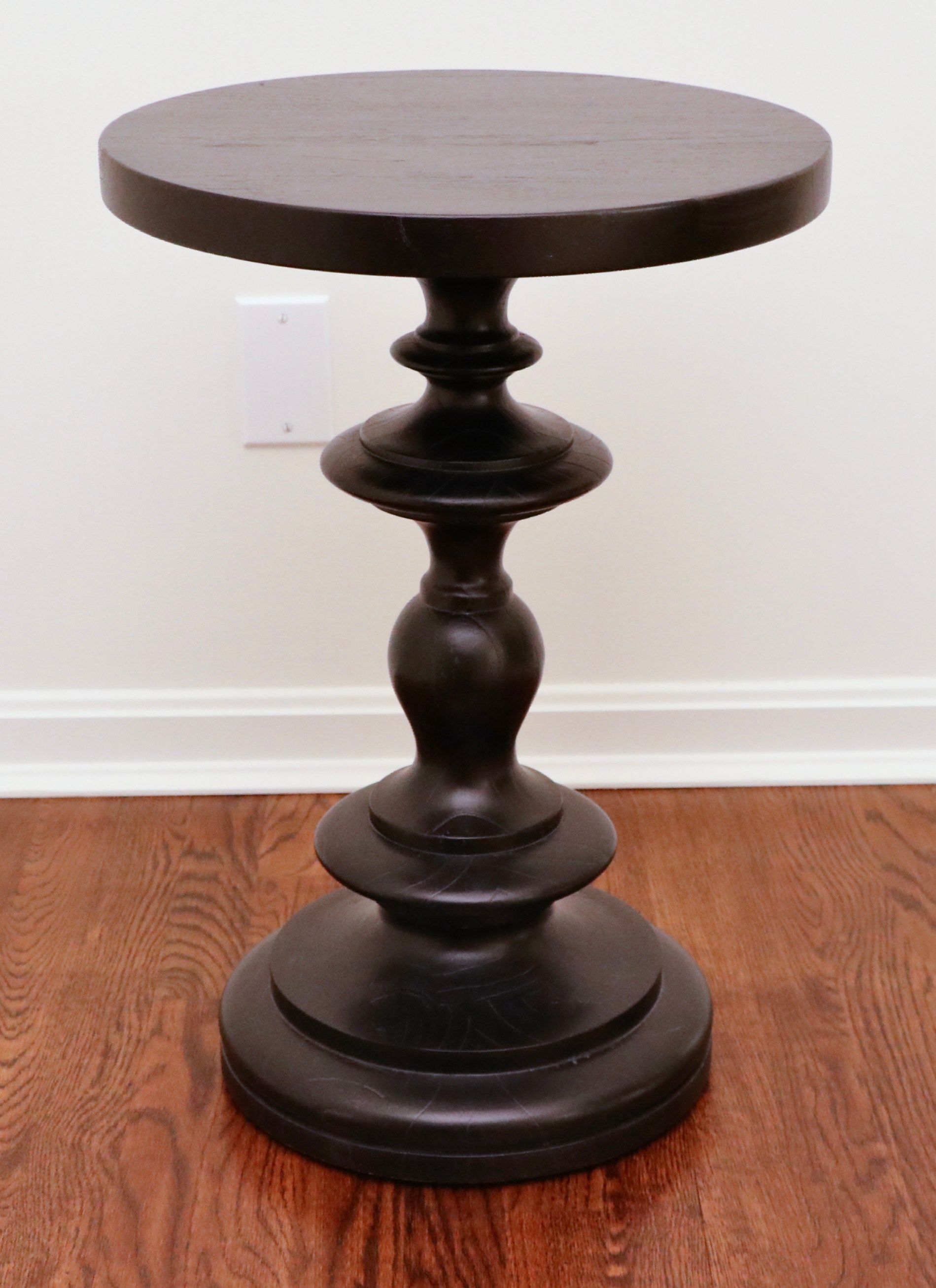 Ethan Allen "Brandt" Custom-Upholstered Spindle Chair and "Romano" Accent Table
