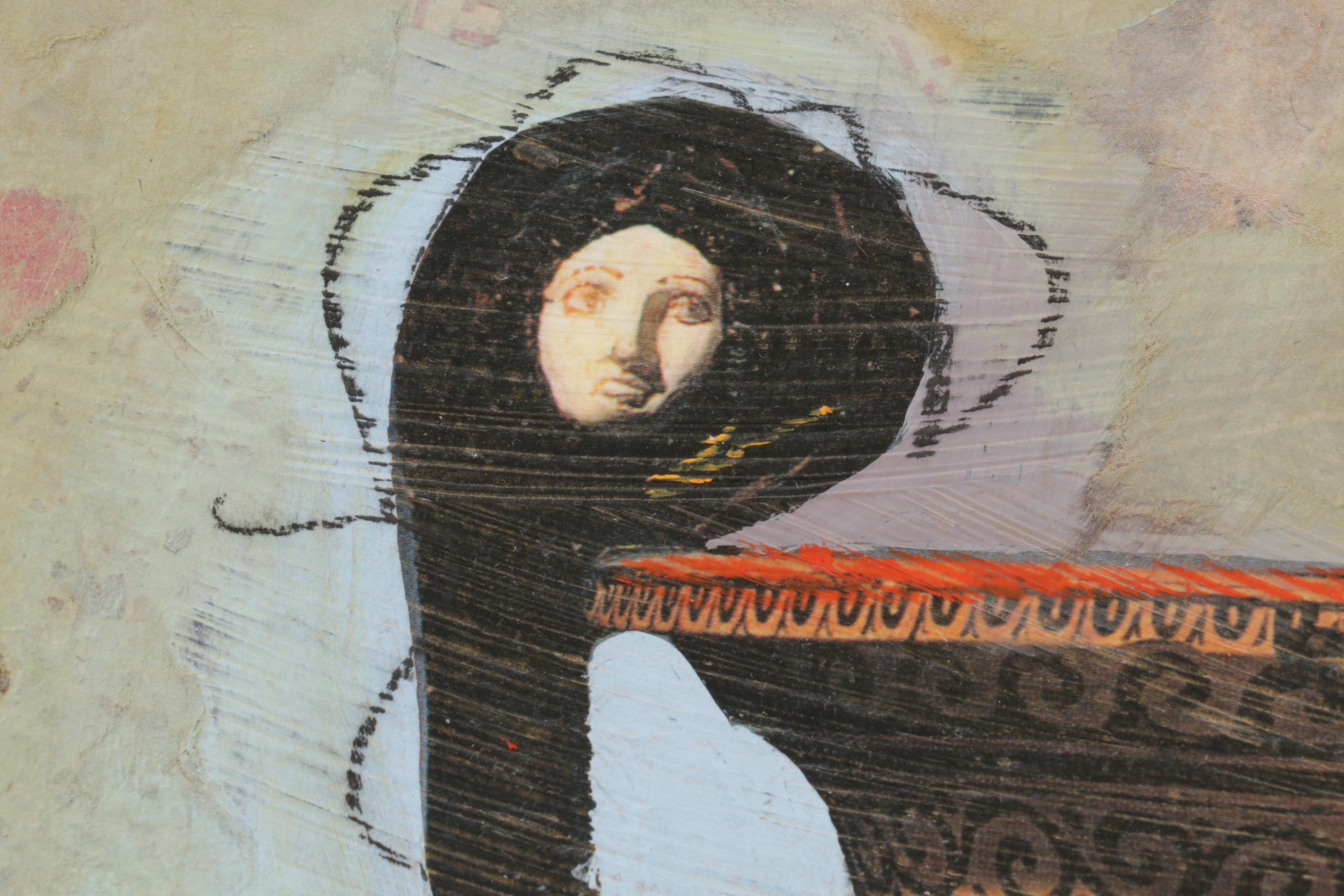 Starlie Sokol-Hohne Mixed Media Monoprint of Grecian Urn, Circa 2000