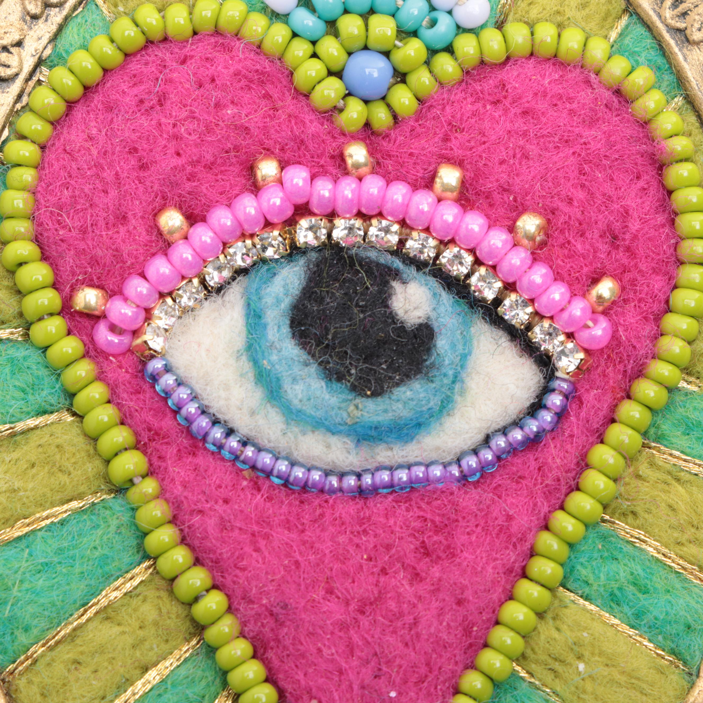 Sarah Miller Fiber Art Wall Hanging of Mystic Eye