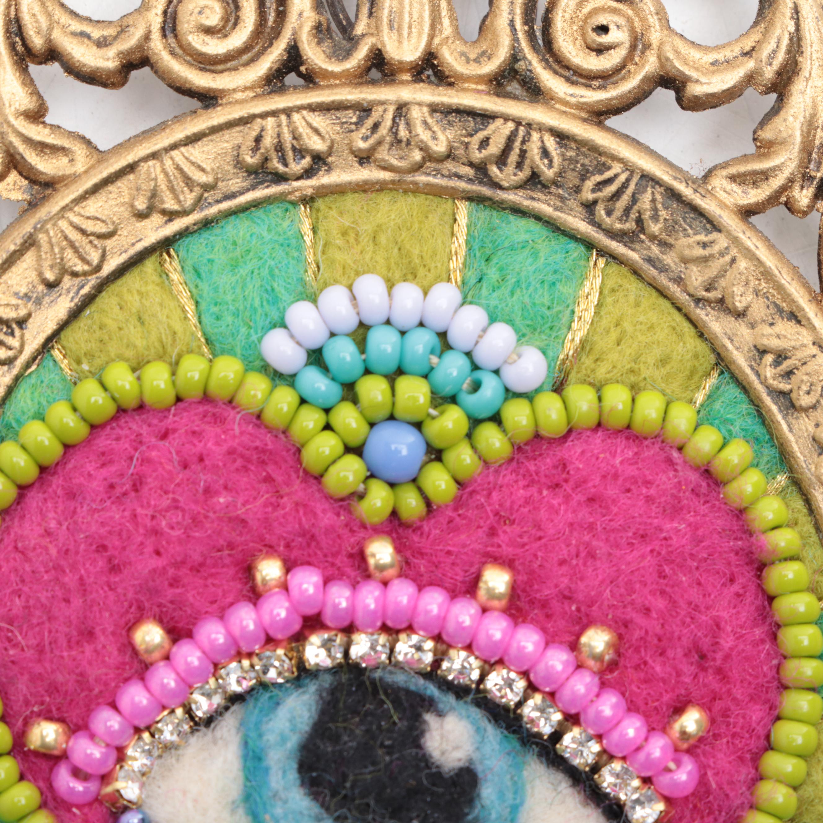 Sarah Miller Fiber Art Wall Hanging of Mystic Eye