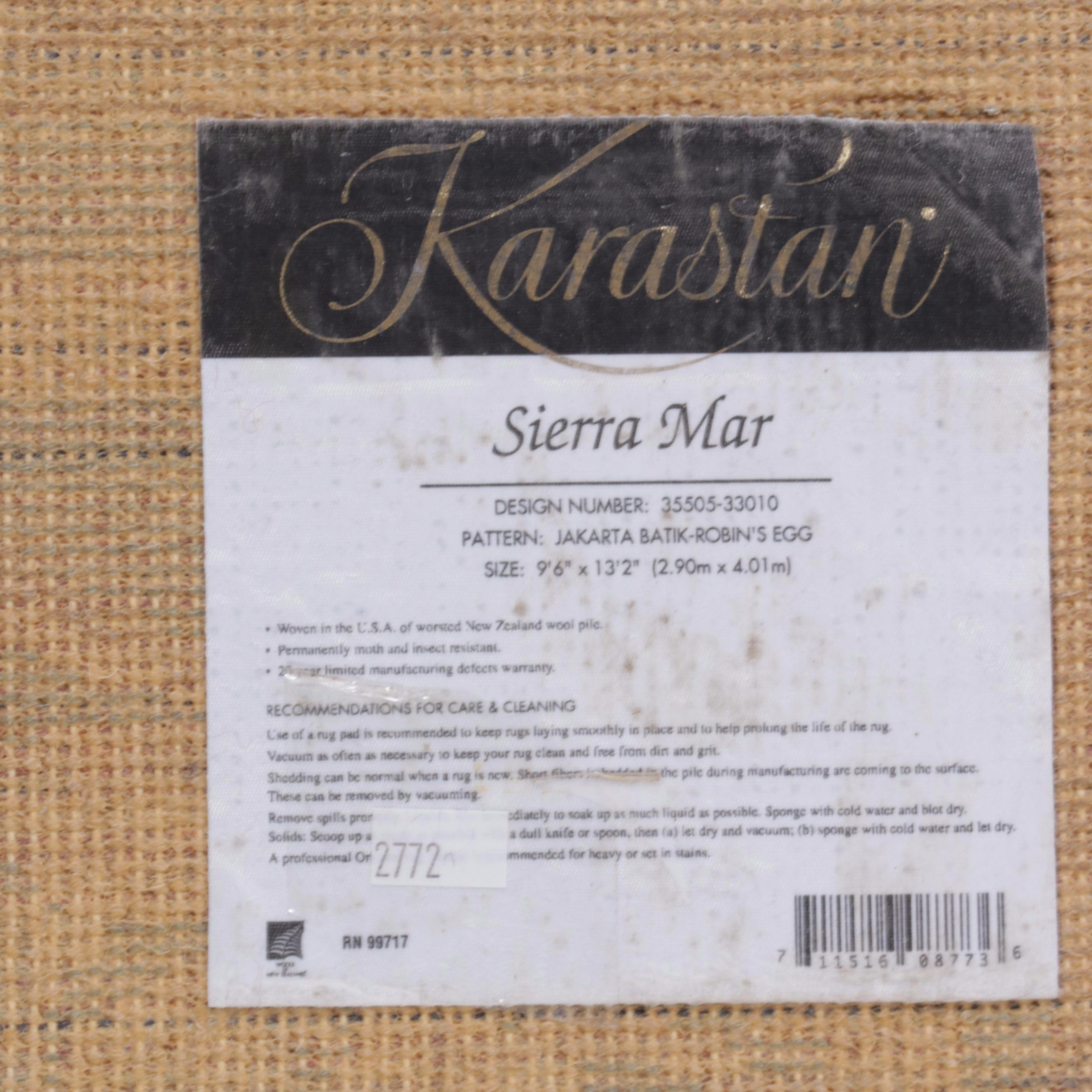 9'5 x 13'1 Machine Made Karastan "Sierra Mar" Area Rug