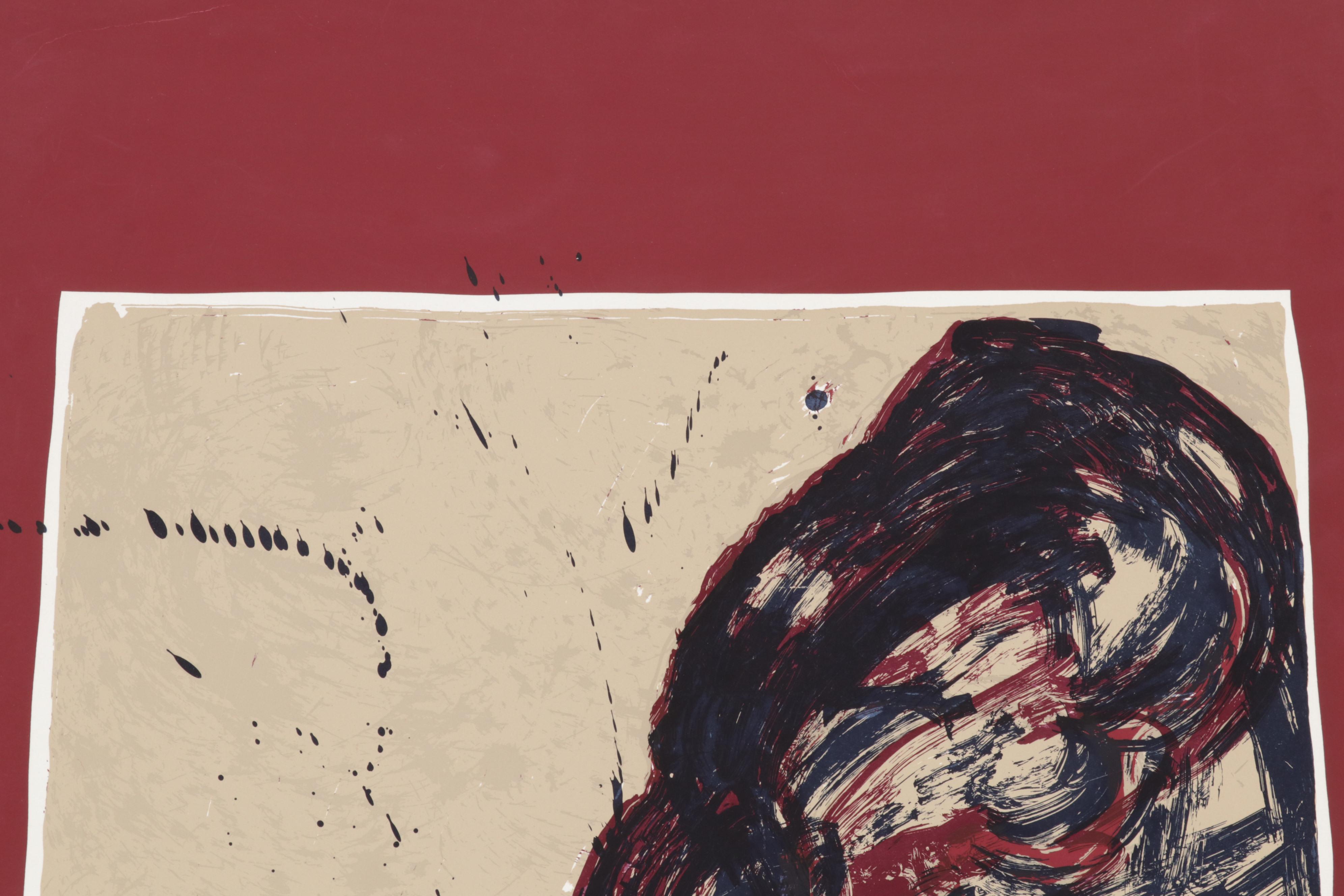 Kirk Hughey Serigraph "Bison," 1982