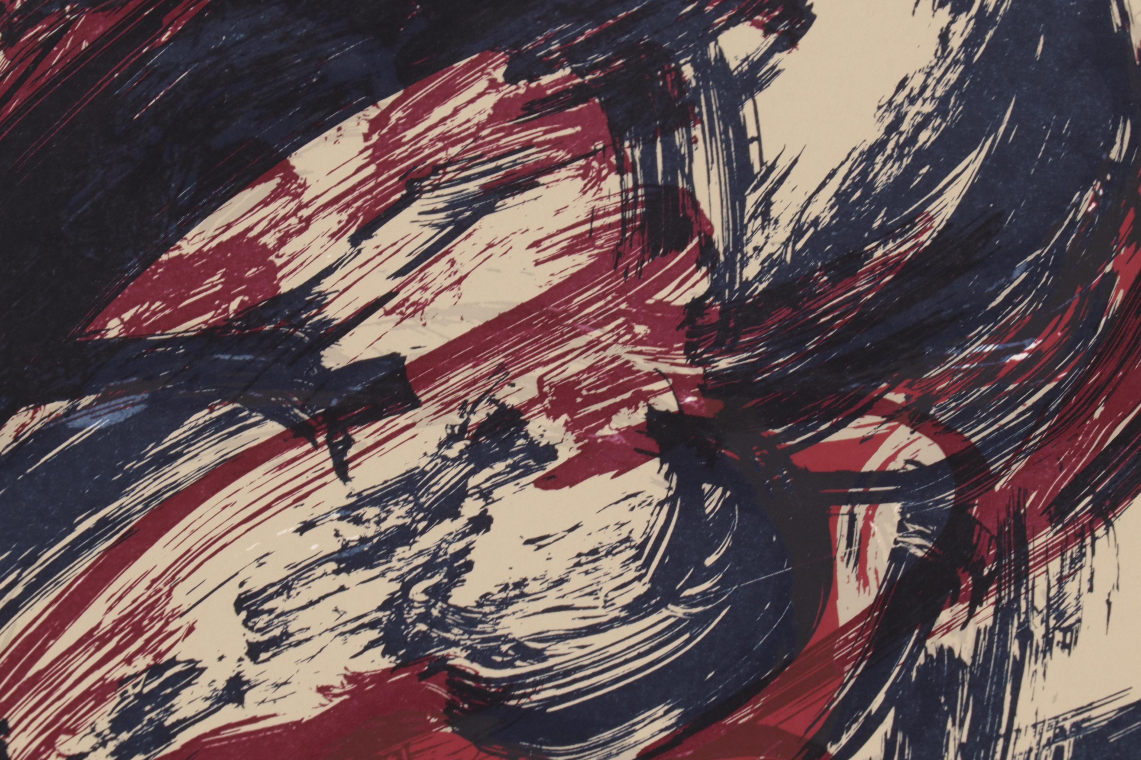 Kirk Hughey Serigraph "Bison," 1982