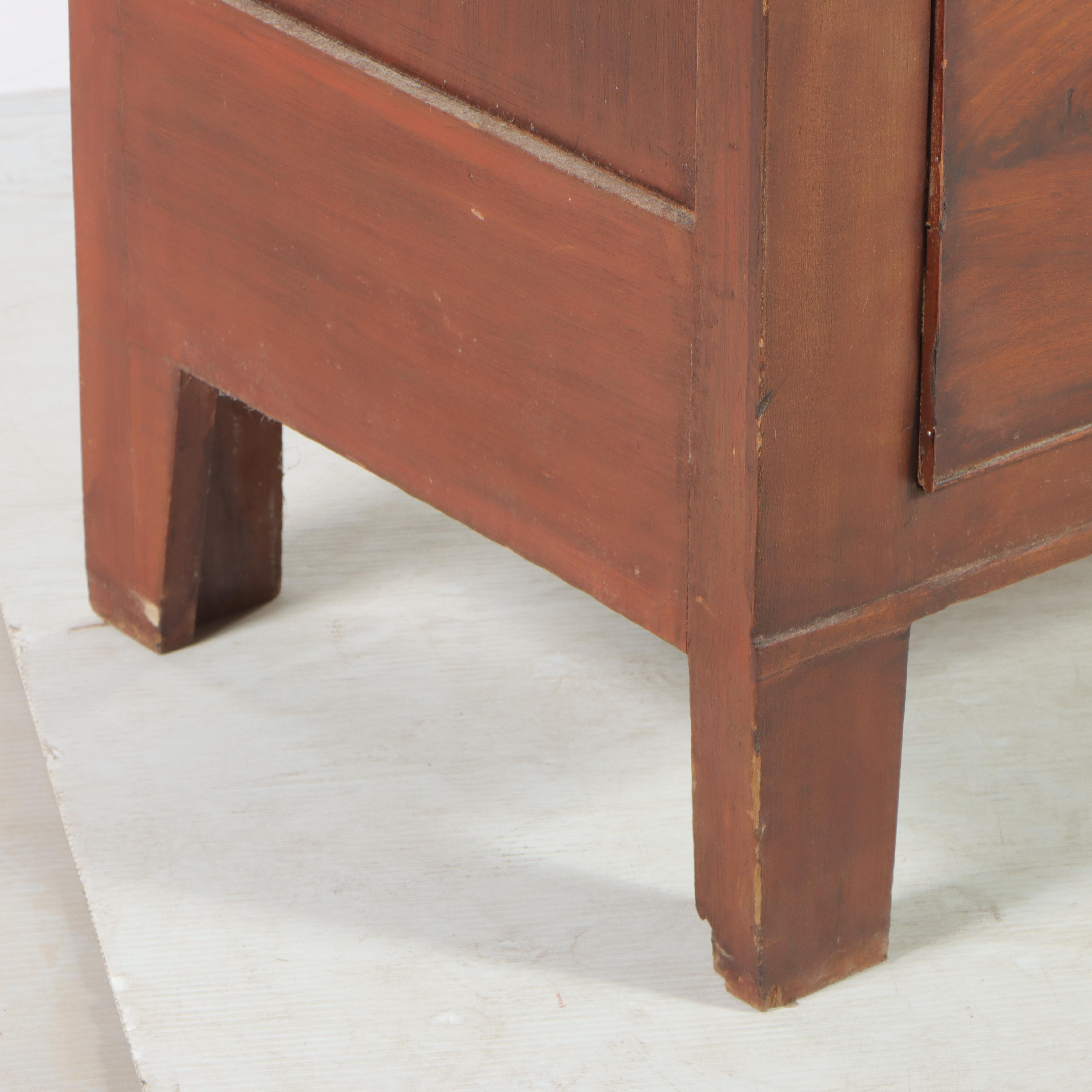 American Classical Flame Mahogany, Cherry, and Poplar Deck-Top Chest of Drawers