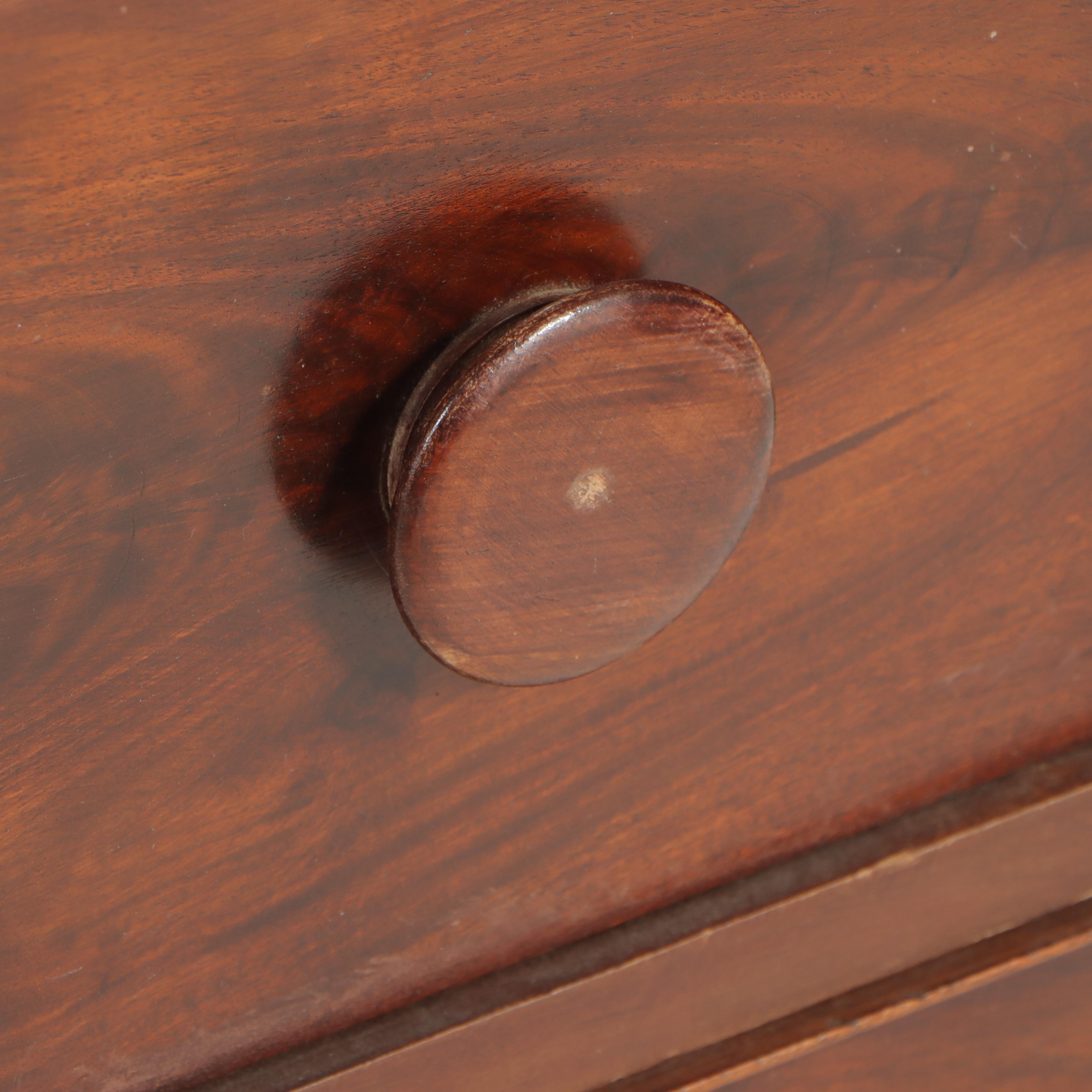 American Classical Flame Mahogany, Cherry, and Poplar Deck-Top Chest of Drawers