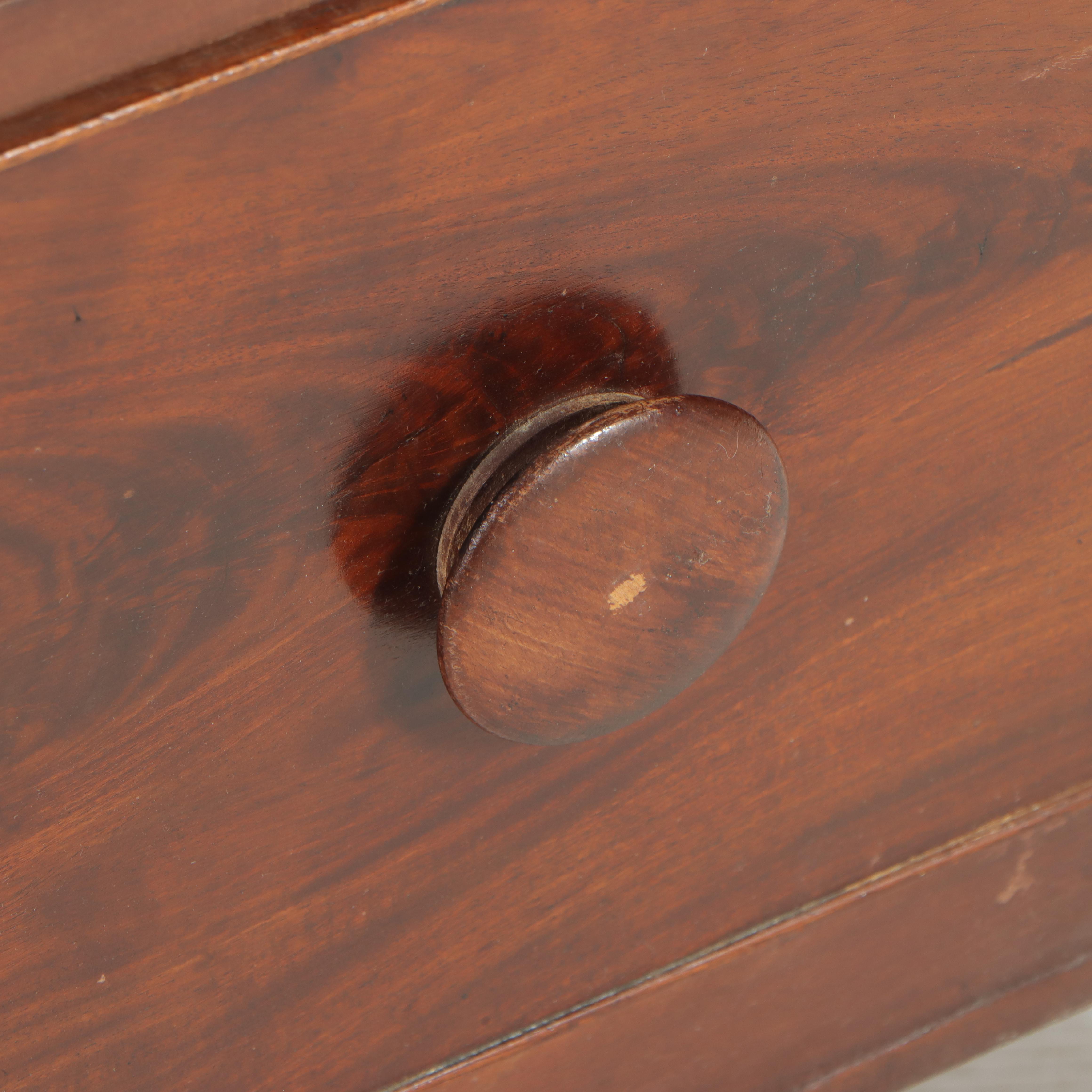American Classical Flame Mahogany, Cherry, and Poplar Deck-Top Chest of Drawers