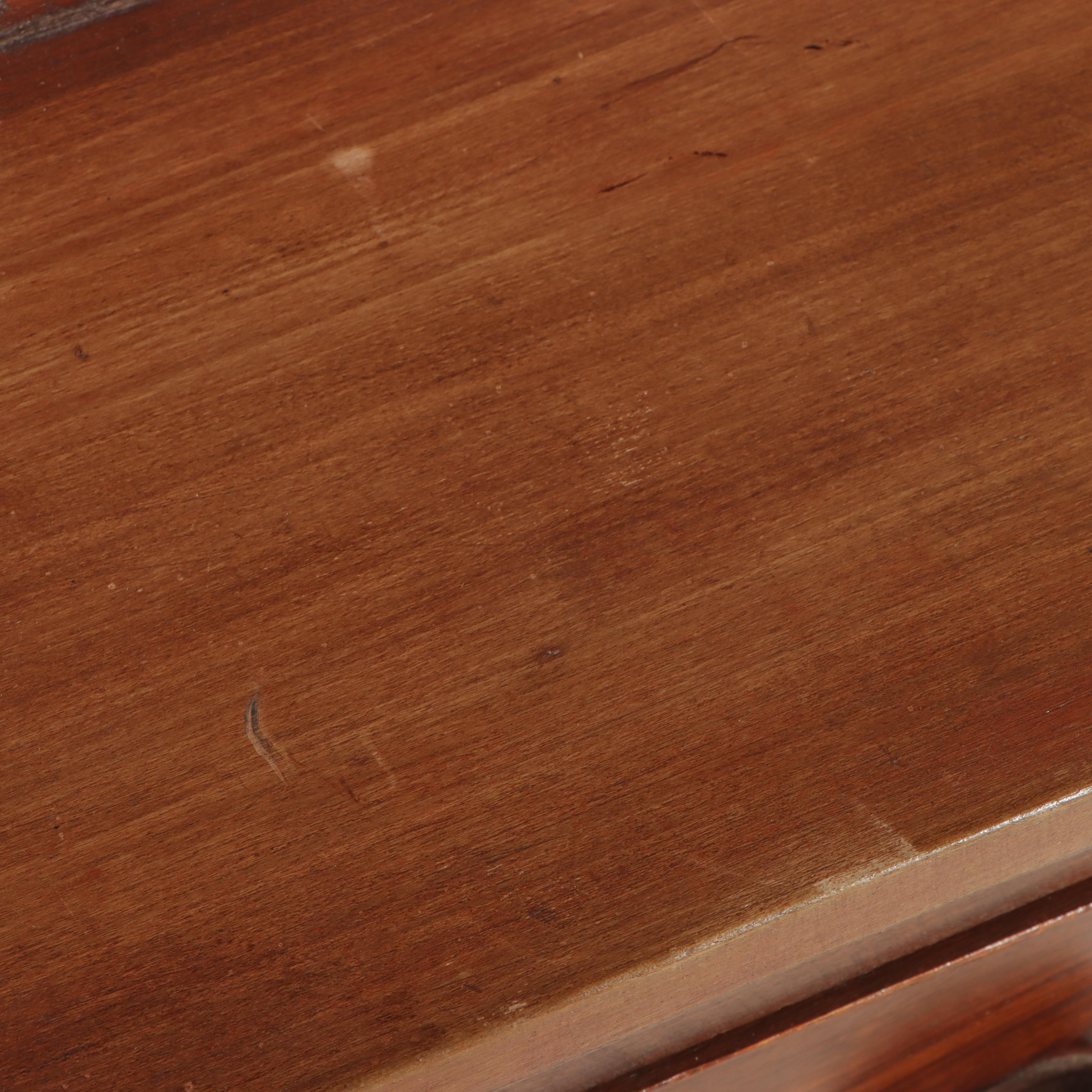 American Classical Flame Mahogany, Cherry, and Poplar Deck-Top Chest of Drawers