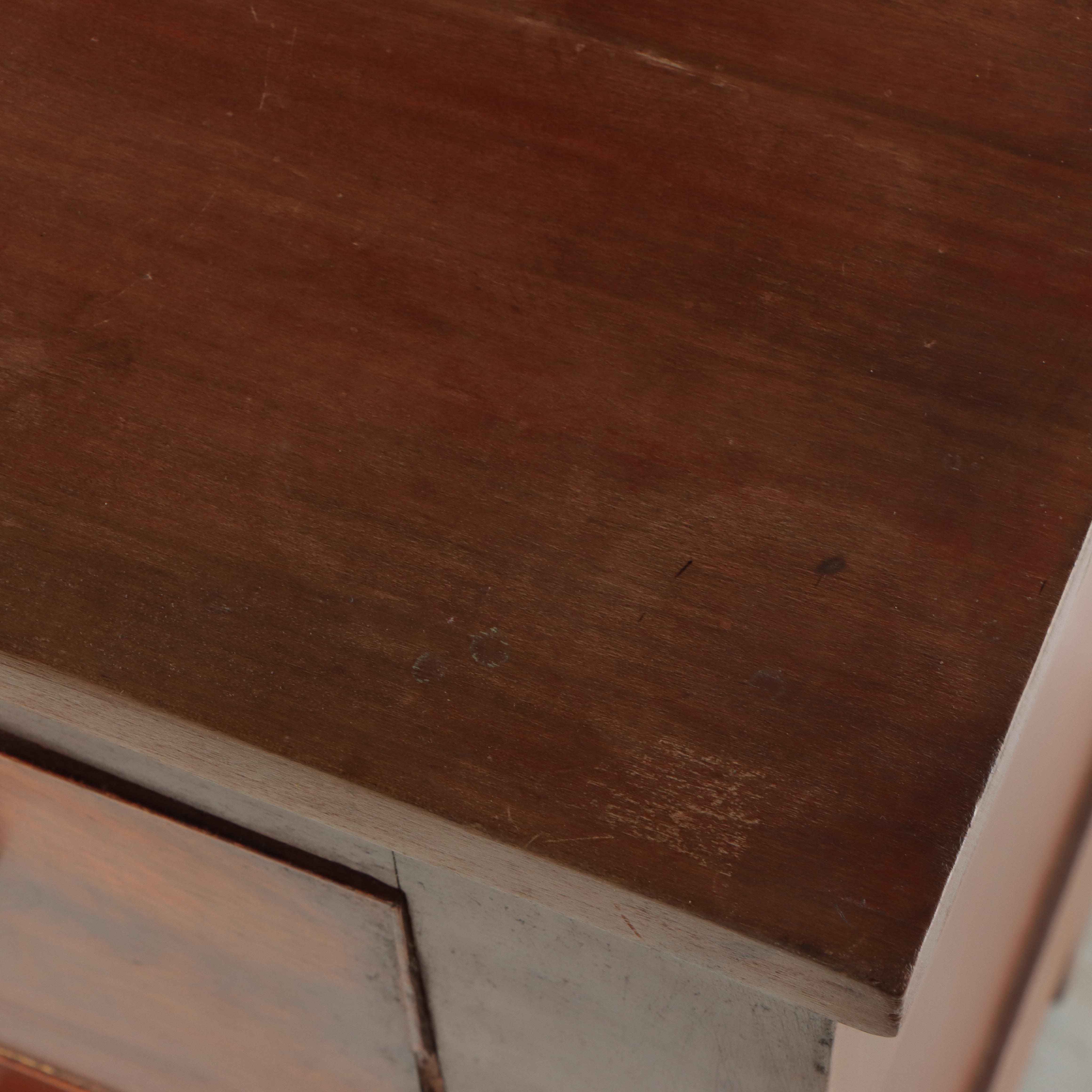 American Classical Flame Mahogany, Cherry, and Poplar Deck-Top Chest of Drawers