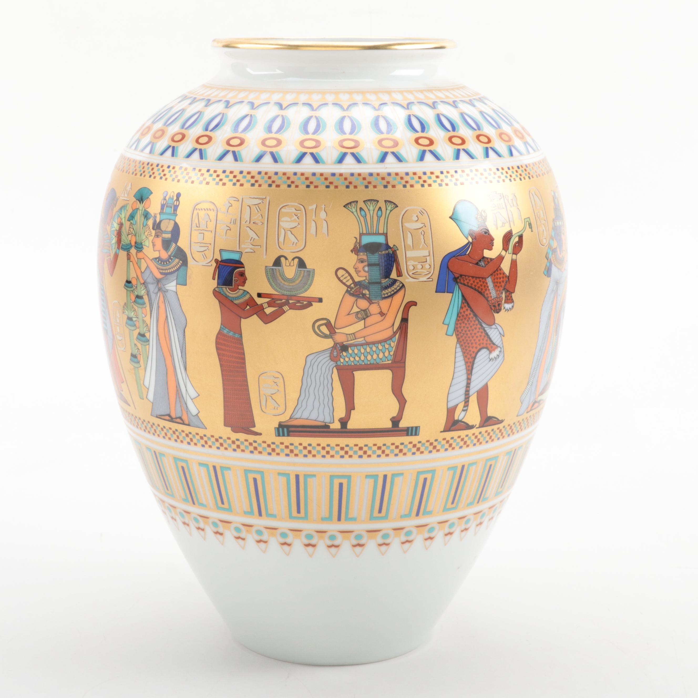 Kaiser Porcelain "Scenes from the Tomb of Tutankhamun" Vase