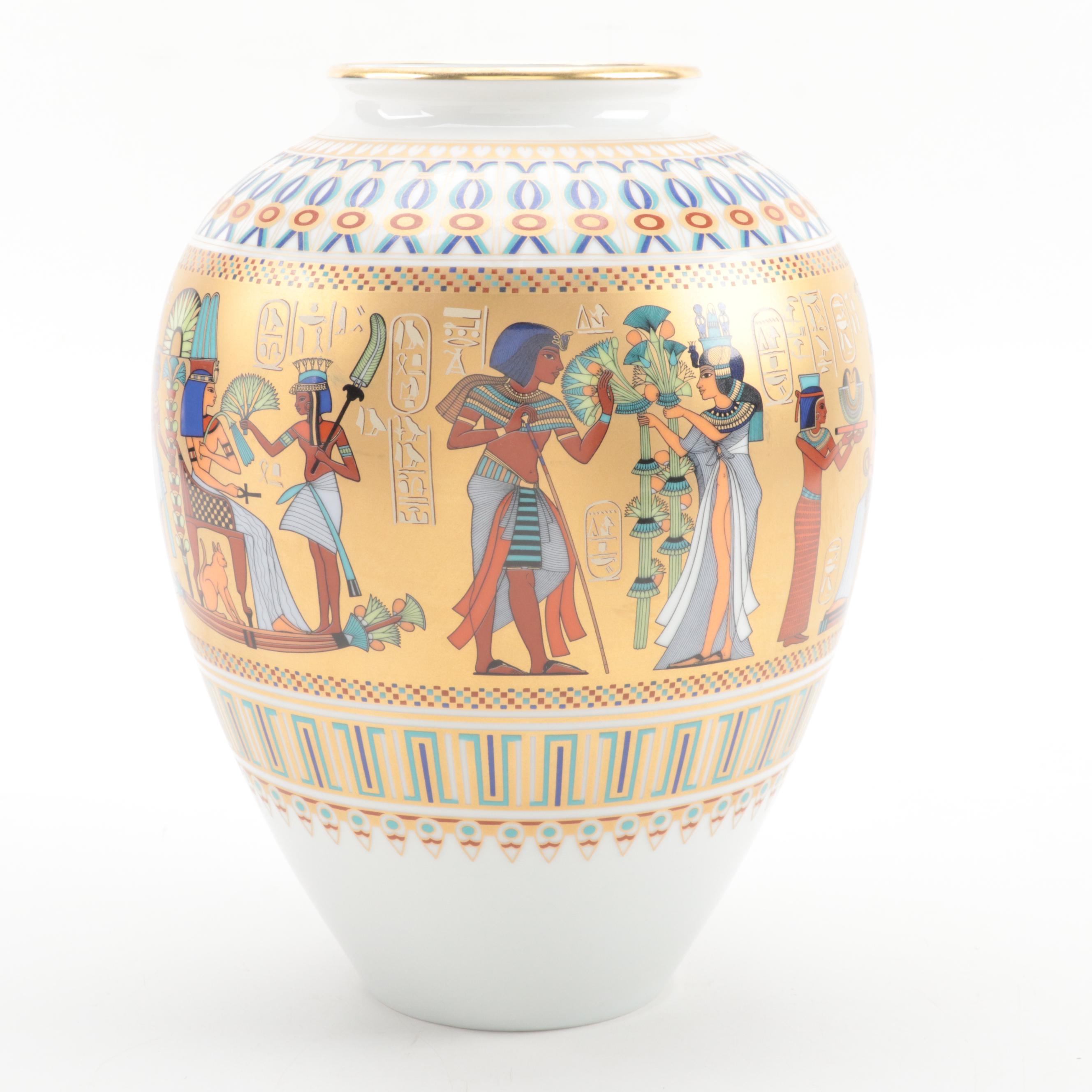 Kaiser Porcelain "Scenes from the Tomb of Tutankhamun" Vase