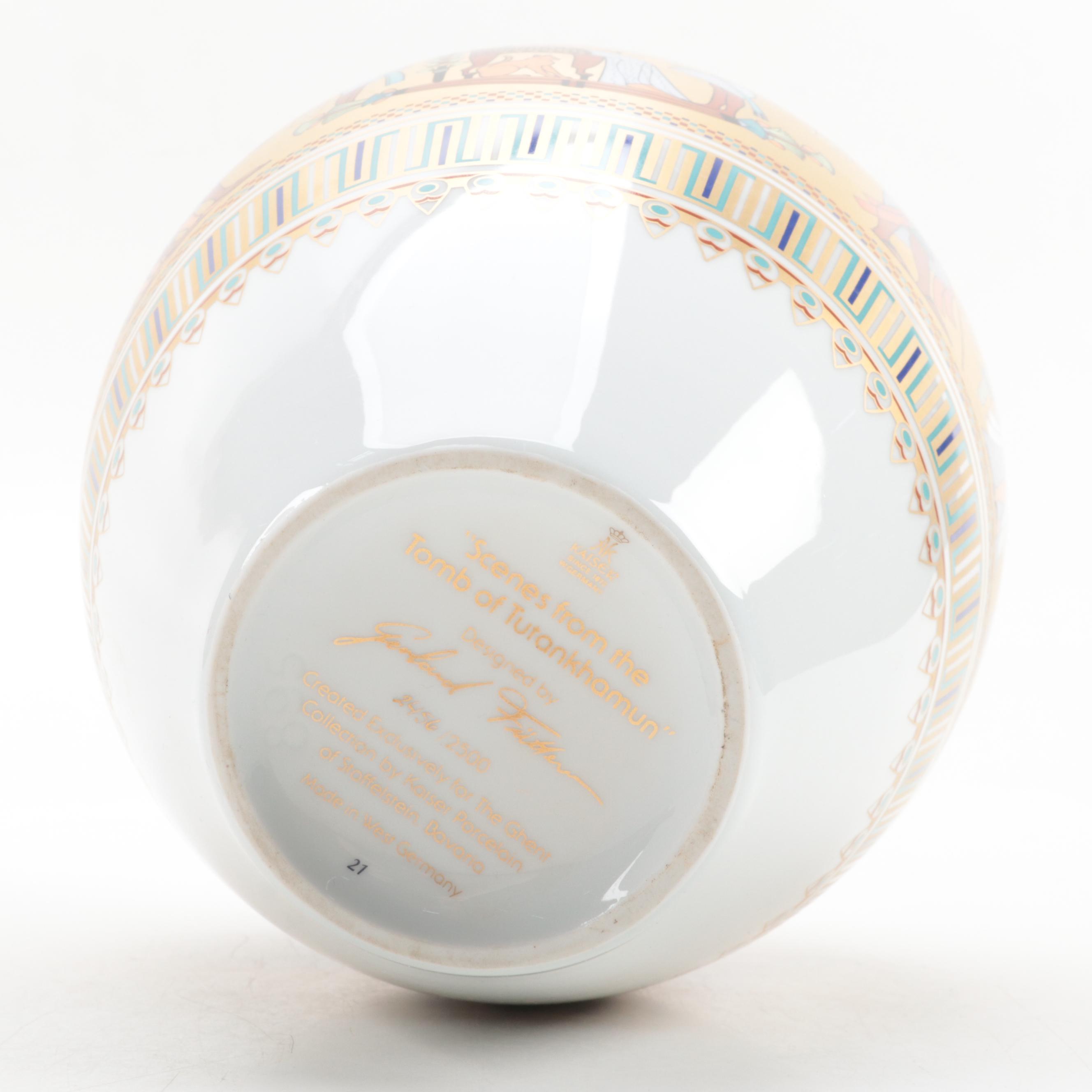 Kaiser Porcelain "Scenes from the Tomb of Tutankhamun" Vase